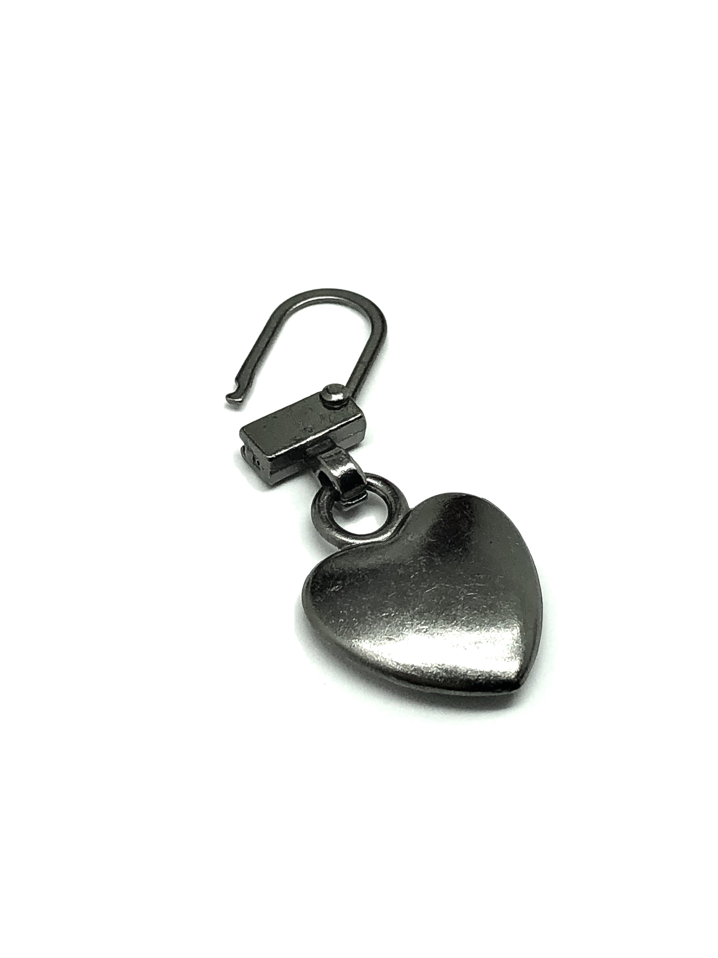 Zipper Repair Charms  Rustic Silver Heart Fix a Zipper Pull Charm