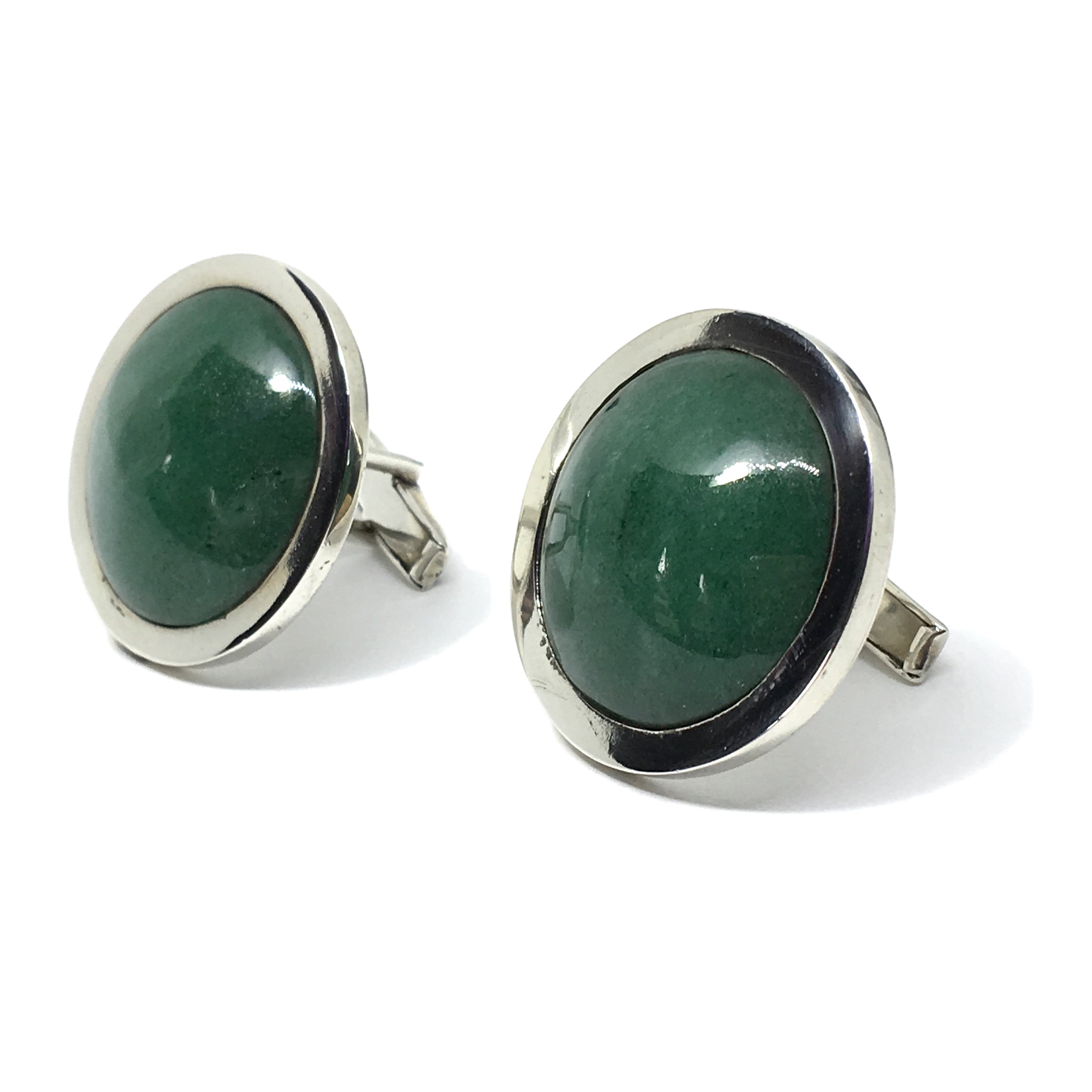 Sterling and Green Stone Cufflinks selling Marked Ferris