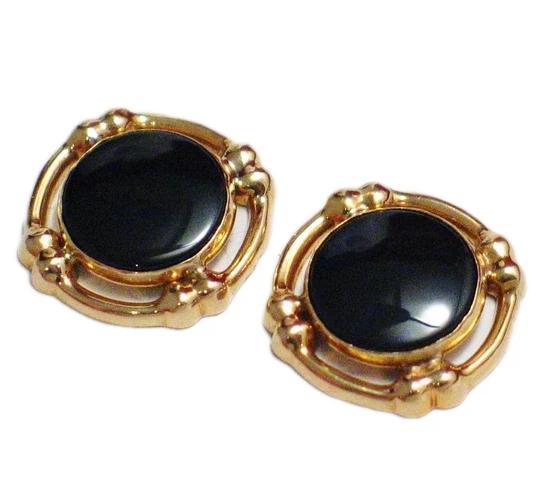 14k gold store black onyx earrings