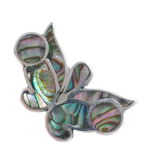 Sterling Silver Butterfly Brooch newest with Abalone