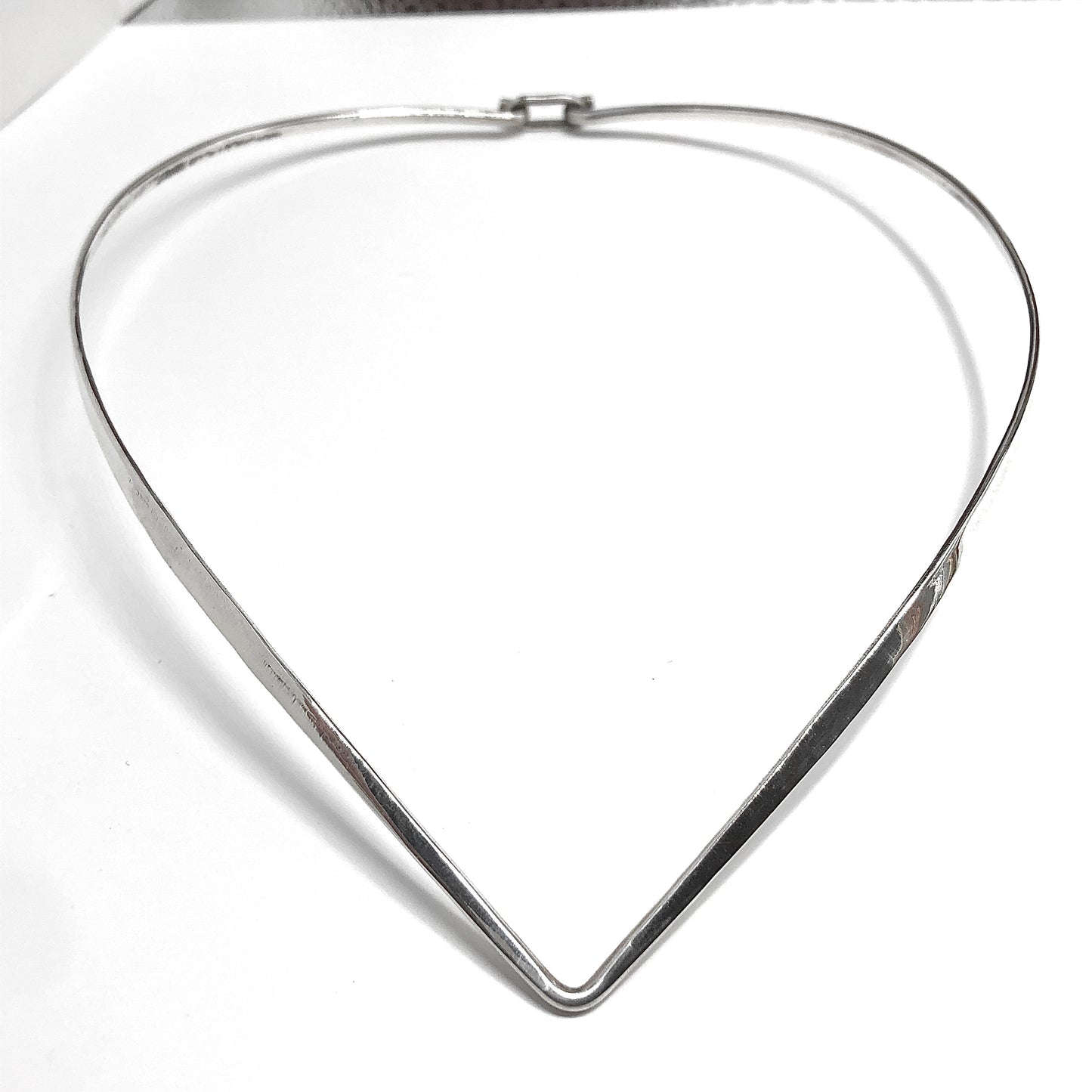 Chevron Style Sterling Silver Choker Necklace