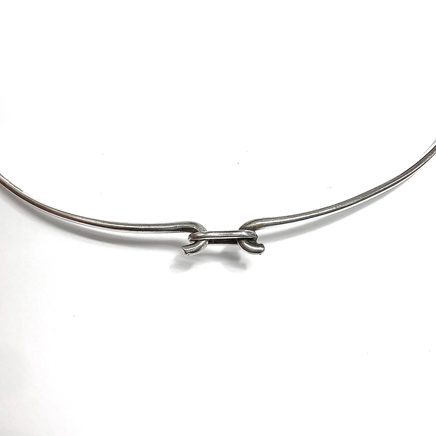 Chevron Style Sterling Silver Choker Necklace