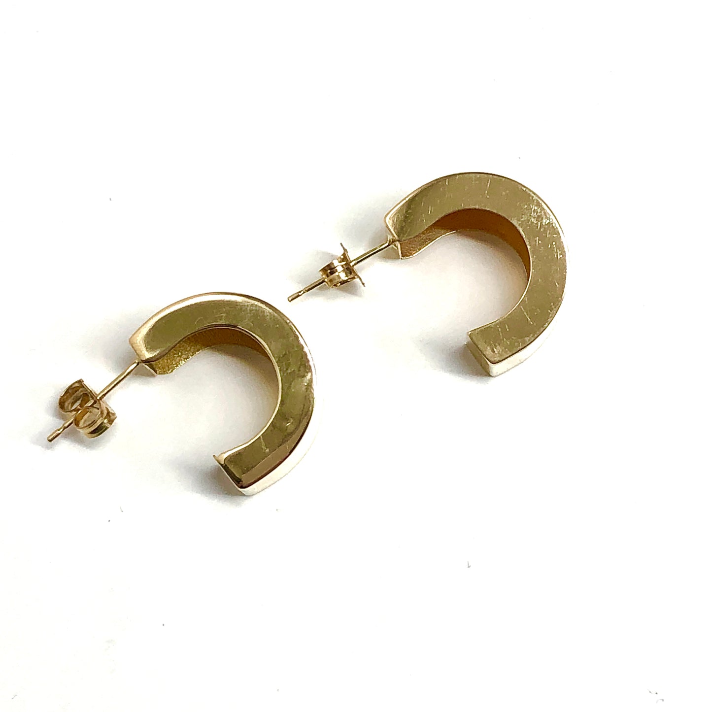 14k Gold Wide Hoop Earrings