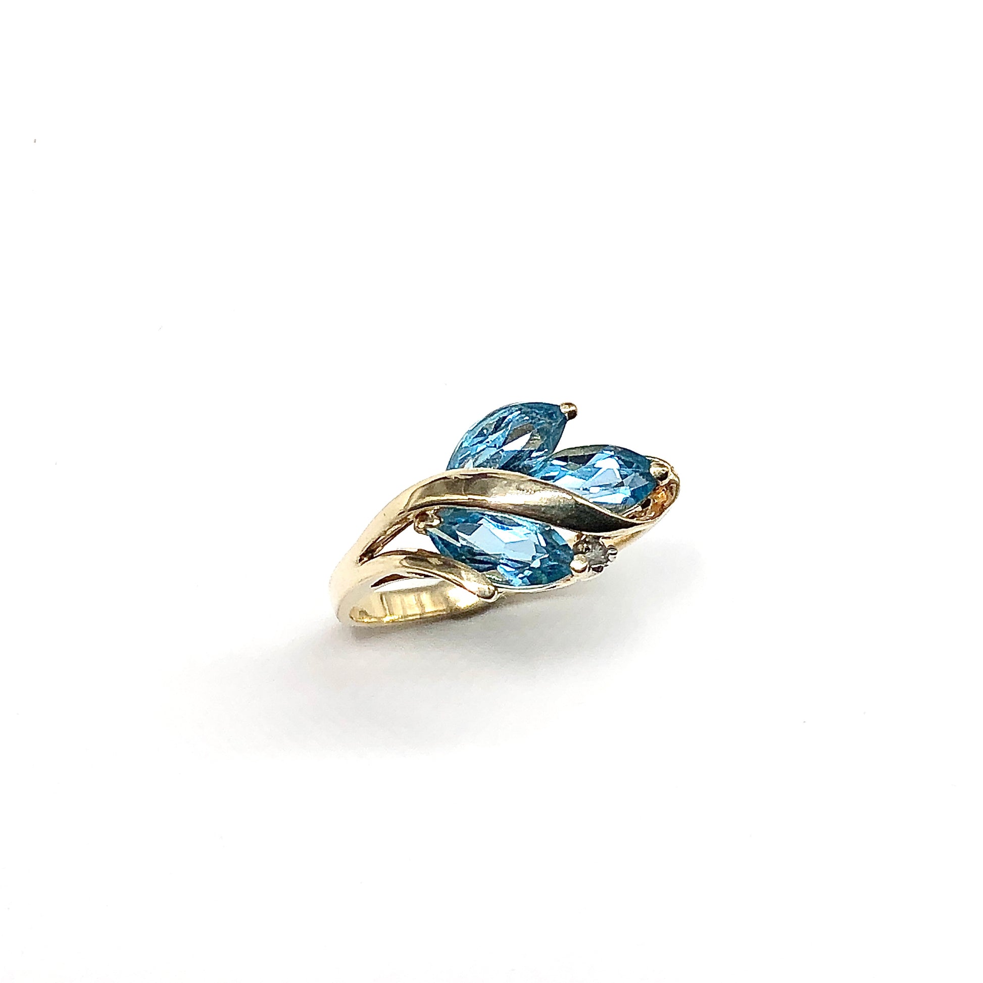 Marquise blue topaz ring