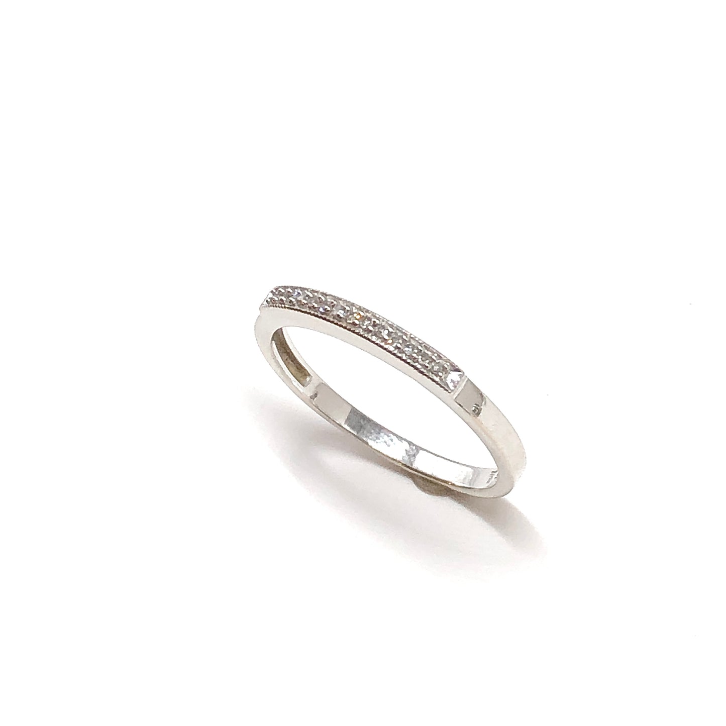 10k White Gold Diamond Slim Ring