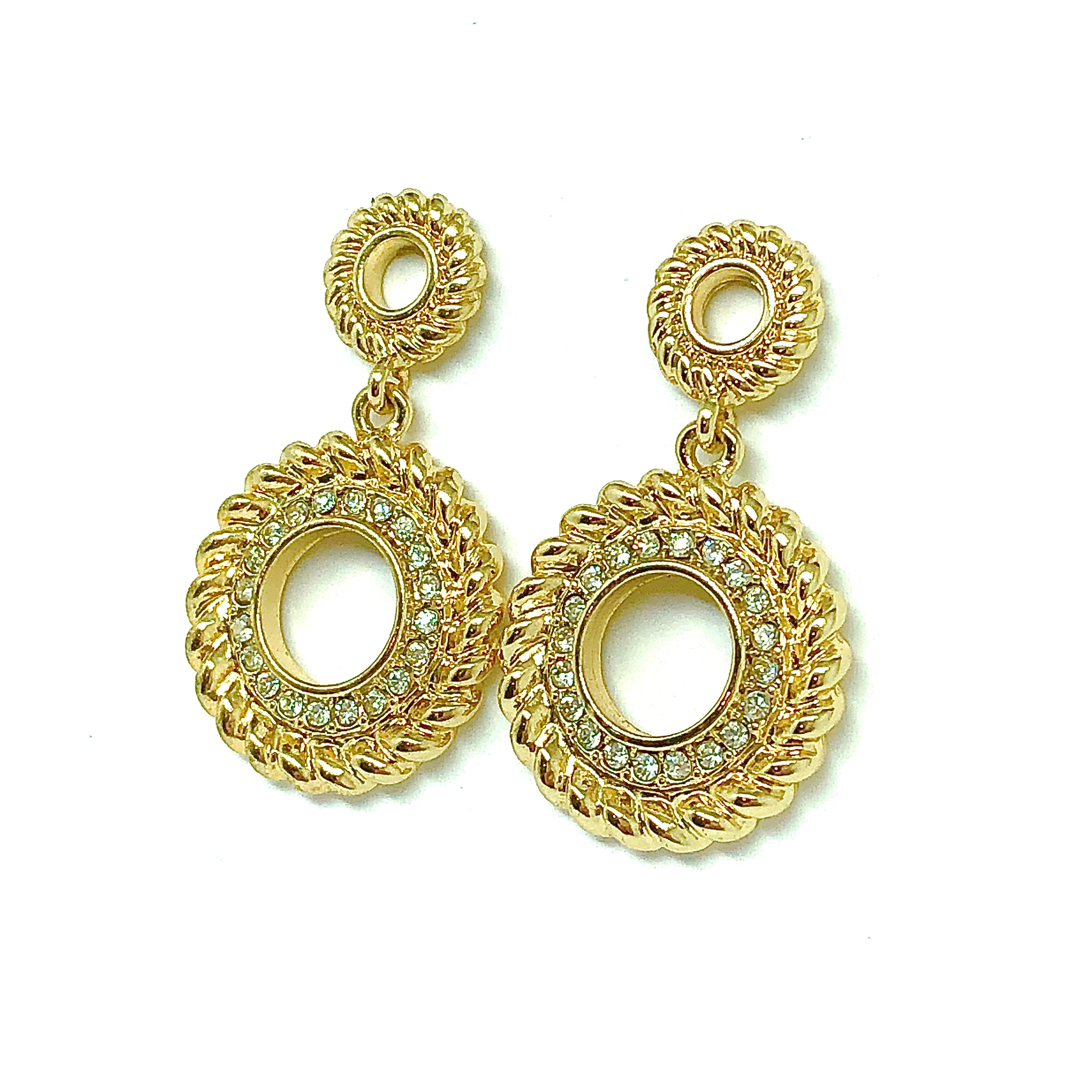 Diksha Collection Gold Plated Pota Stone Stud Earrings With Ring