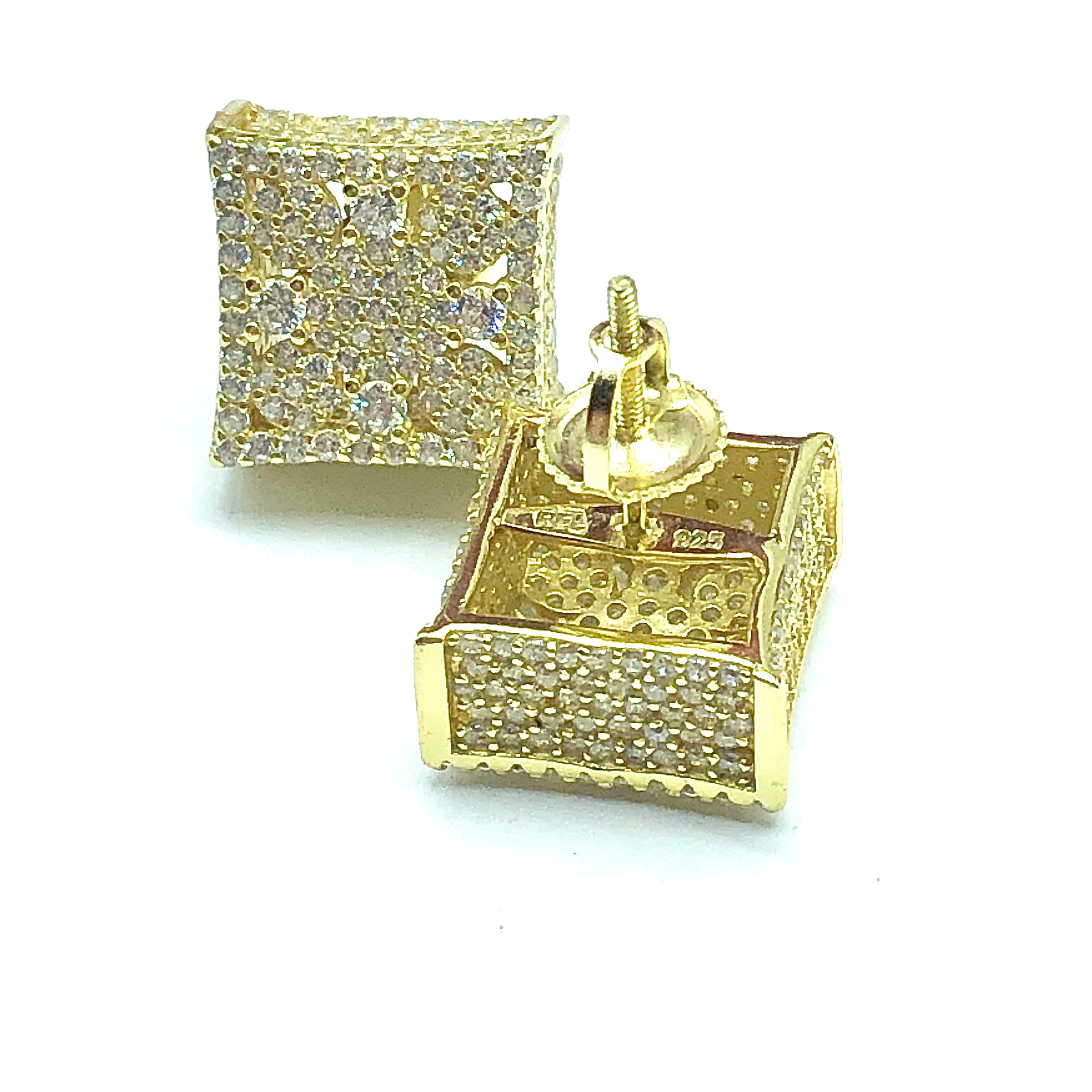 Iced out square on sale earrings