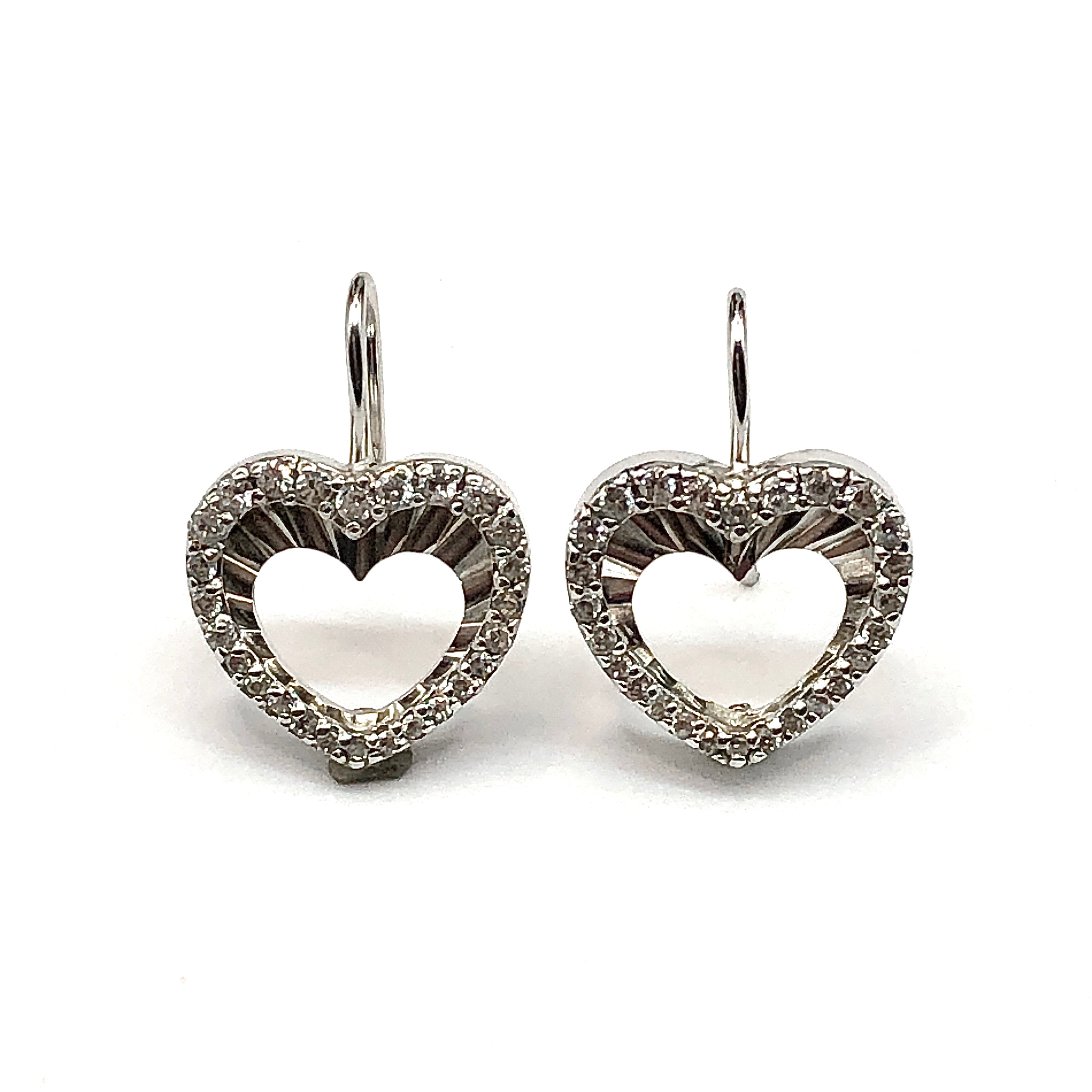 Earrings - Womens Sterling Silver Cubic Zirconia Stone Earrings