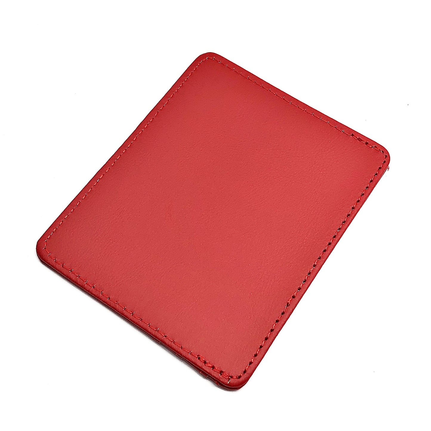 Red Faux Leather Slim Profile Wallet / Credit Card Holder