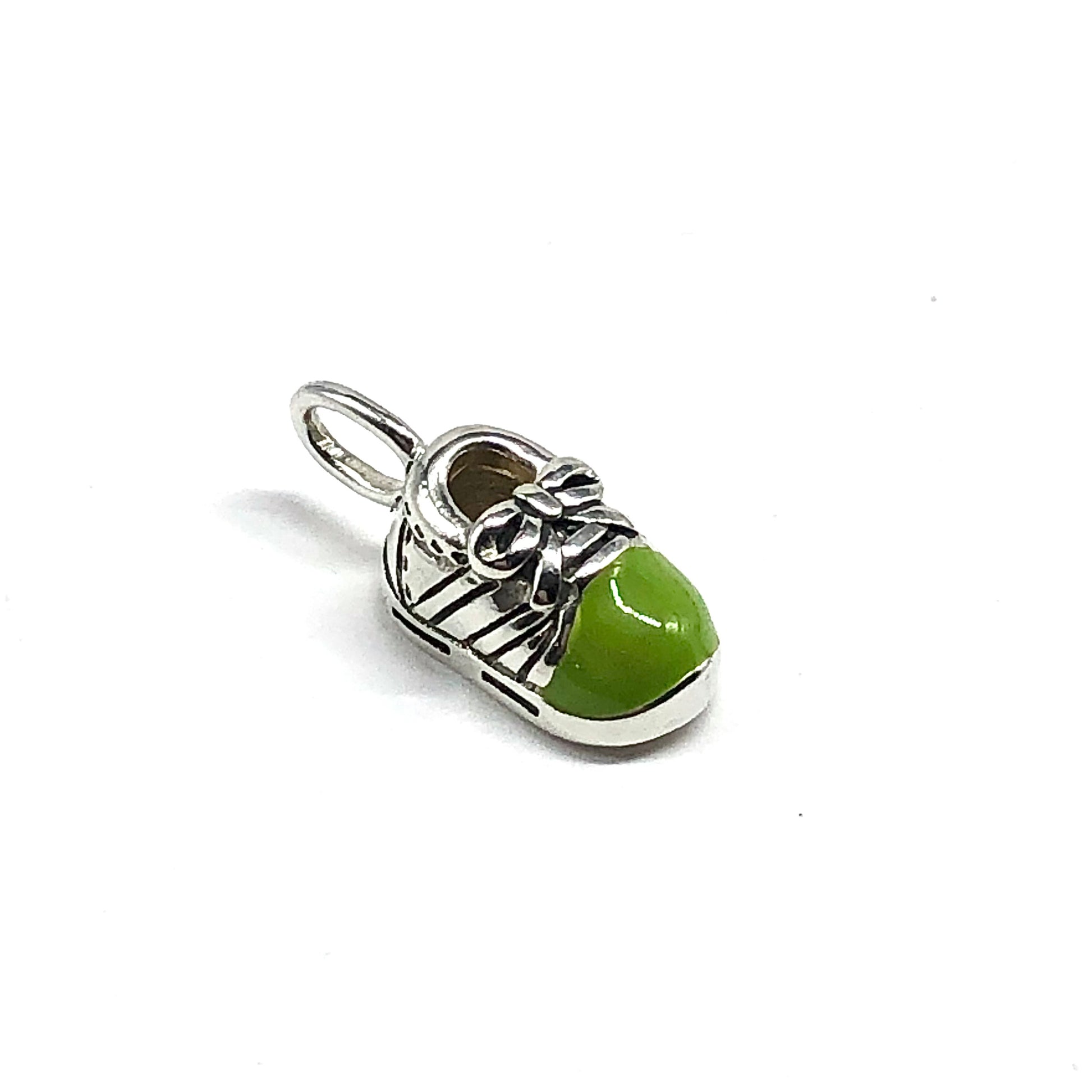 Accessories Charm, Sterling Silver Limon Green Enamel Sneaker Tennis Shoes Pendant