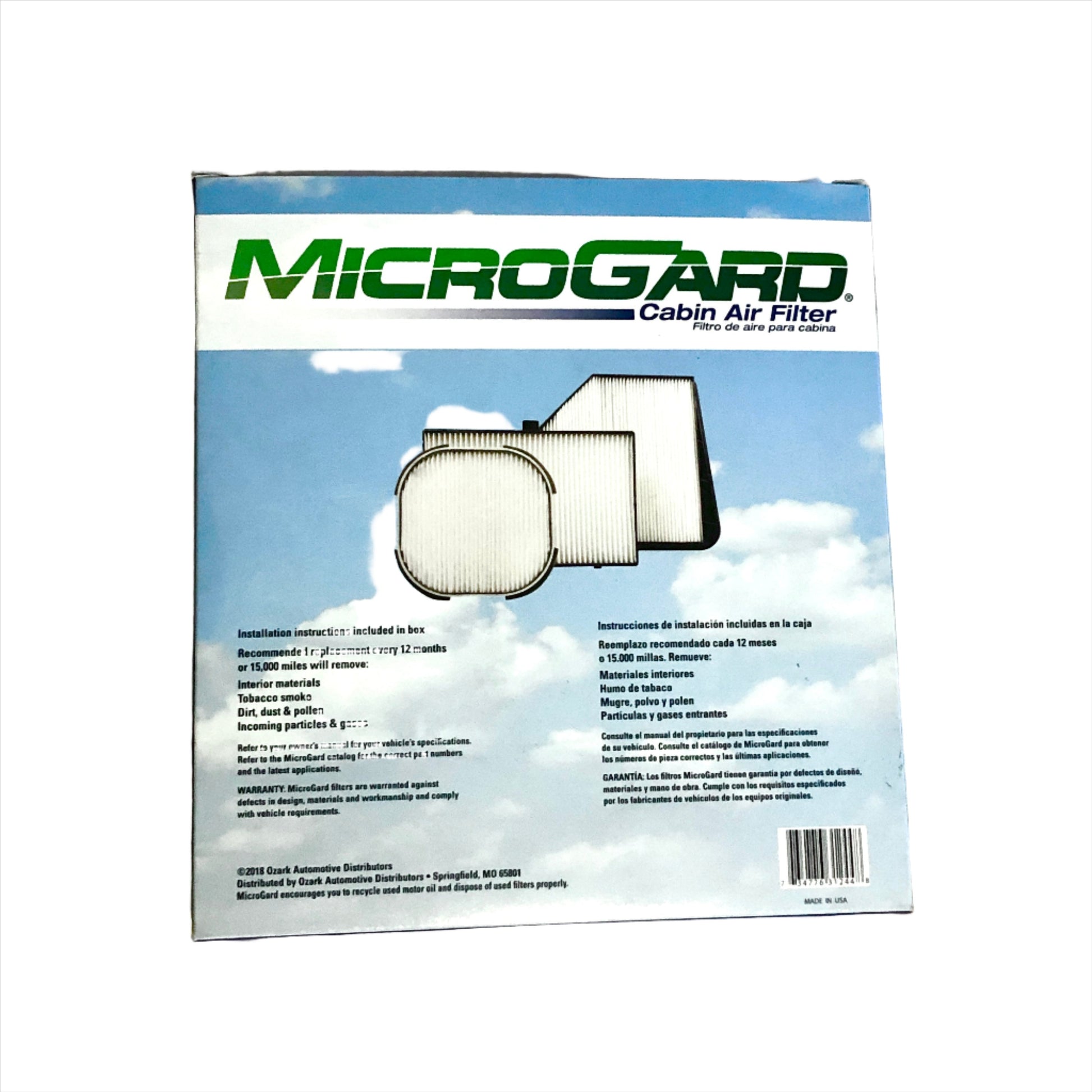 Mazda Cabin Air Filter # 3705 Jeep and Dodge Ram - MicroGard