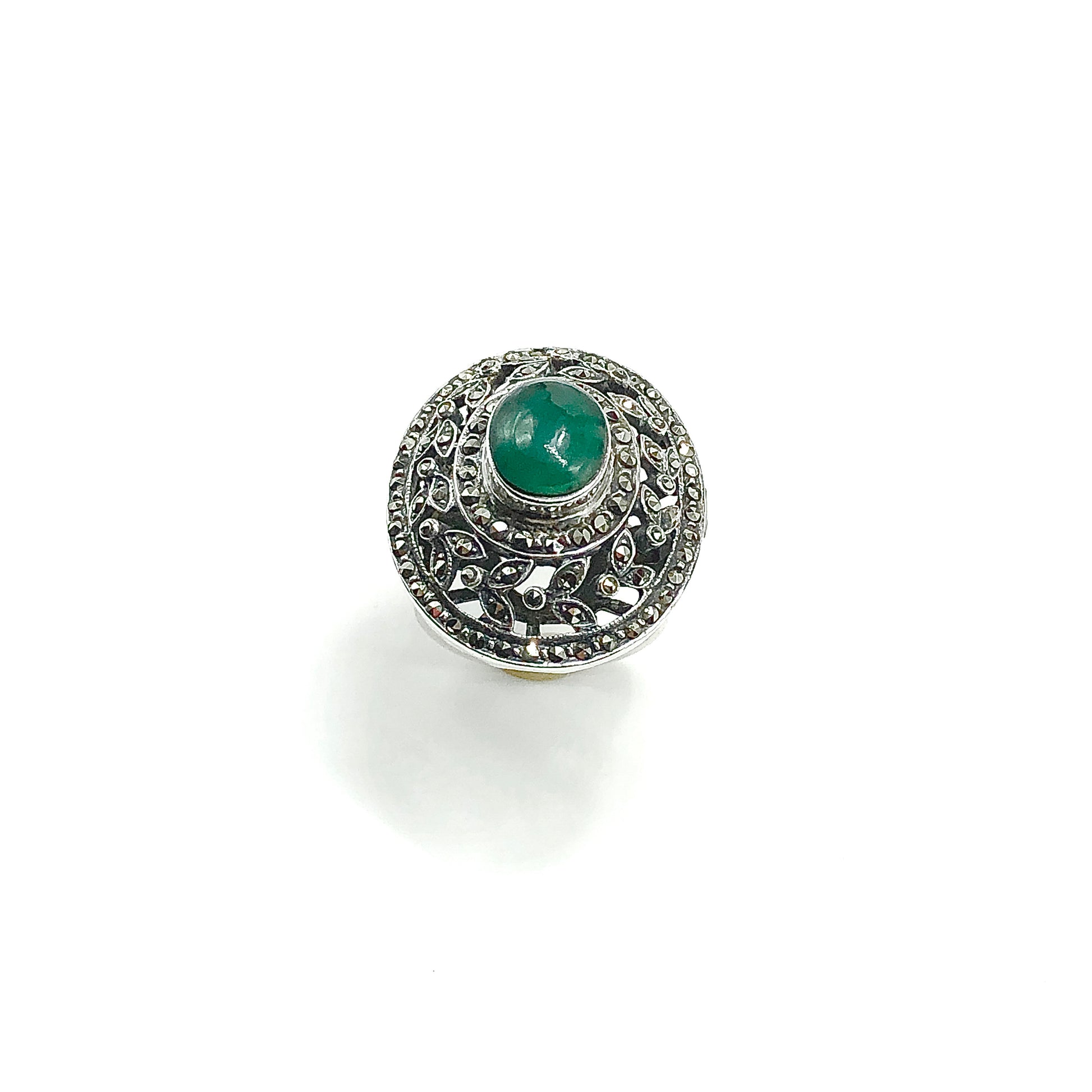 Victorian Cocktail Ring Big Sterling Silver Ring