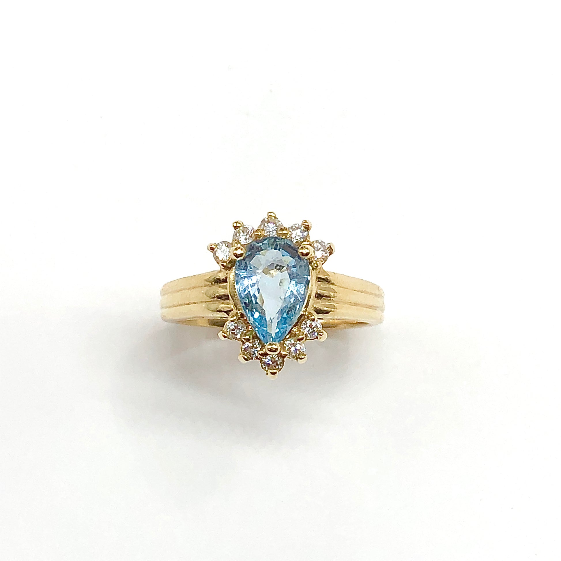 14k Gold Ring Aquamarine Birthstone Ring