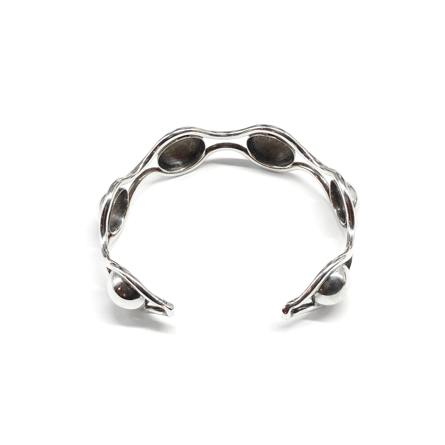 Ball Stud Design Sterling Silver Cuff Bracelet