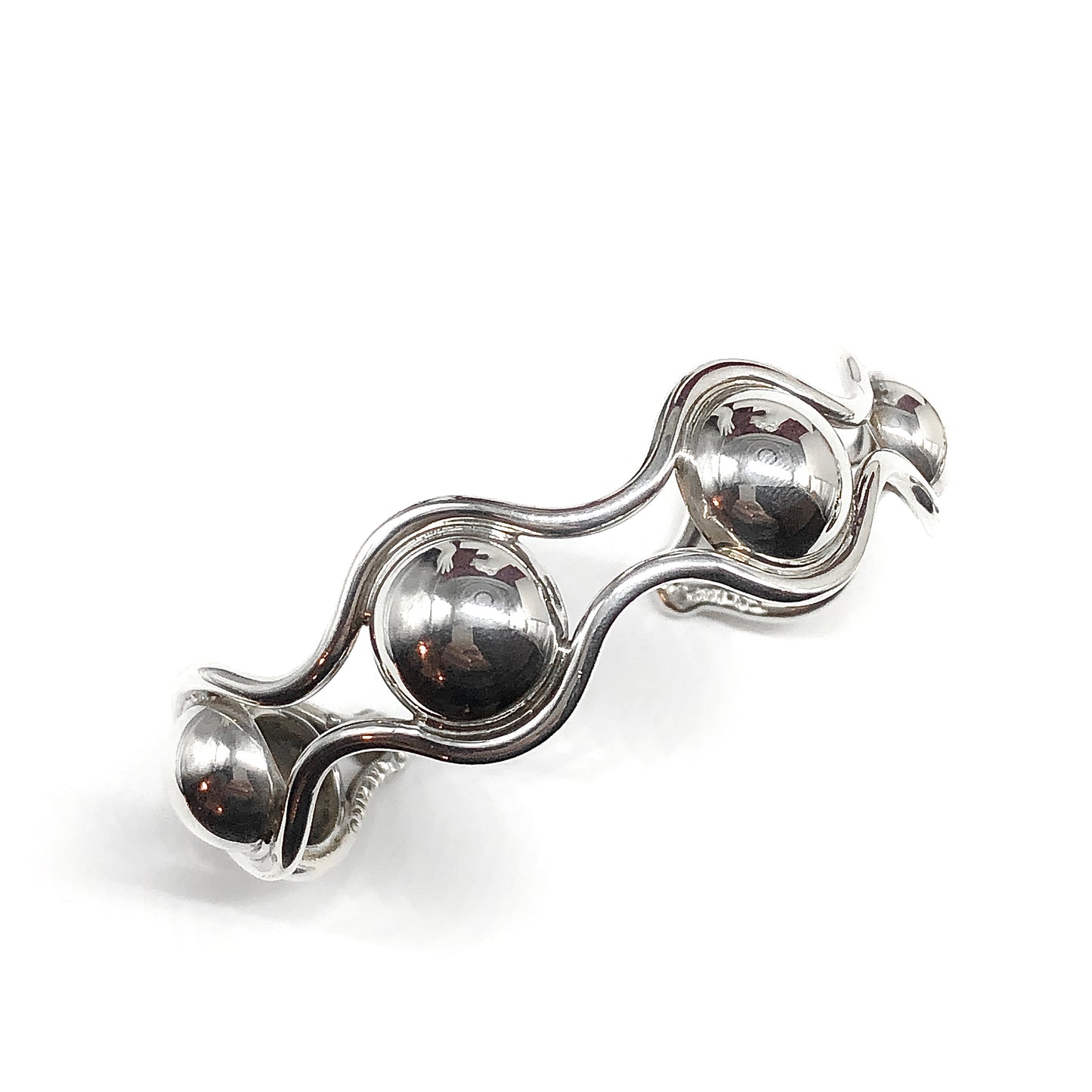 Ball Stud Design Sterling Silver Cuff Bracelet