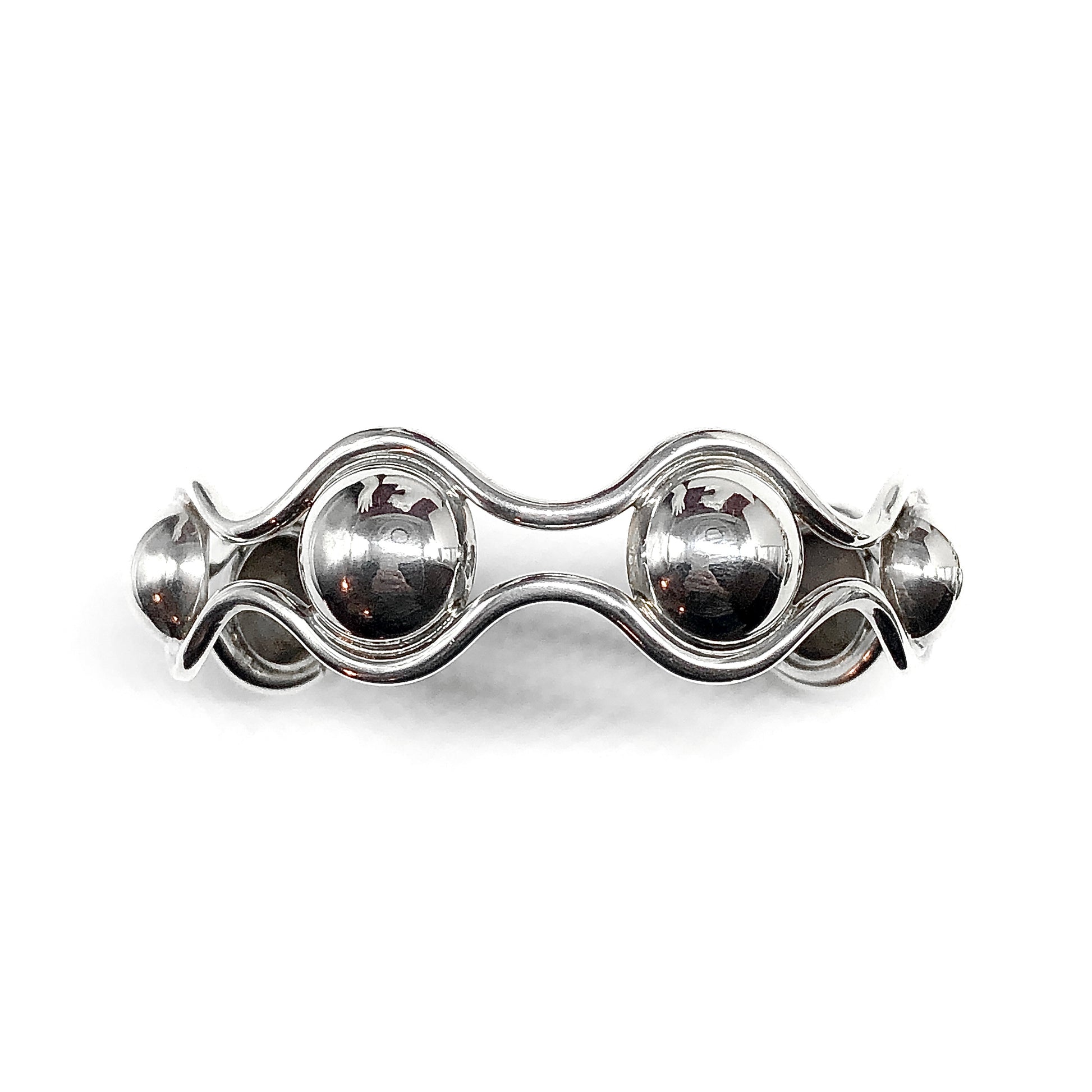 925 Sterling Silver Ball Design Cuff Bracelet