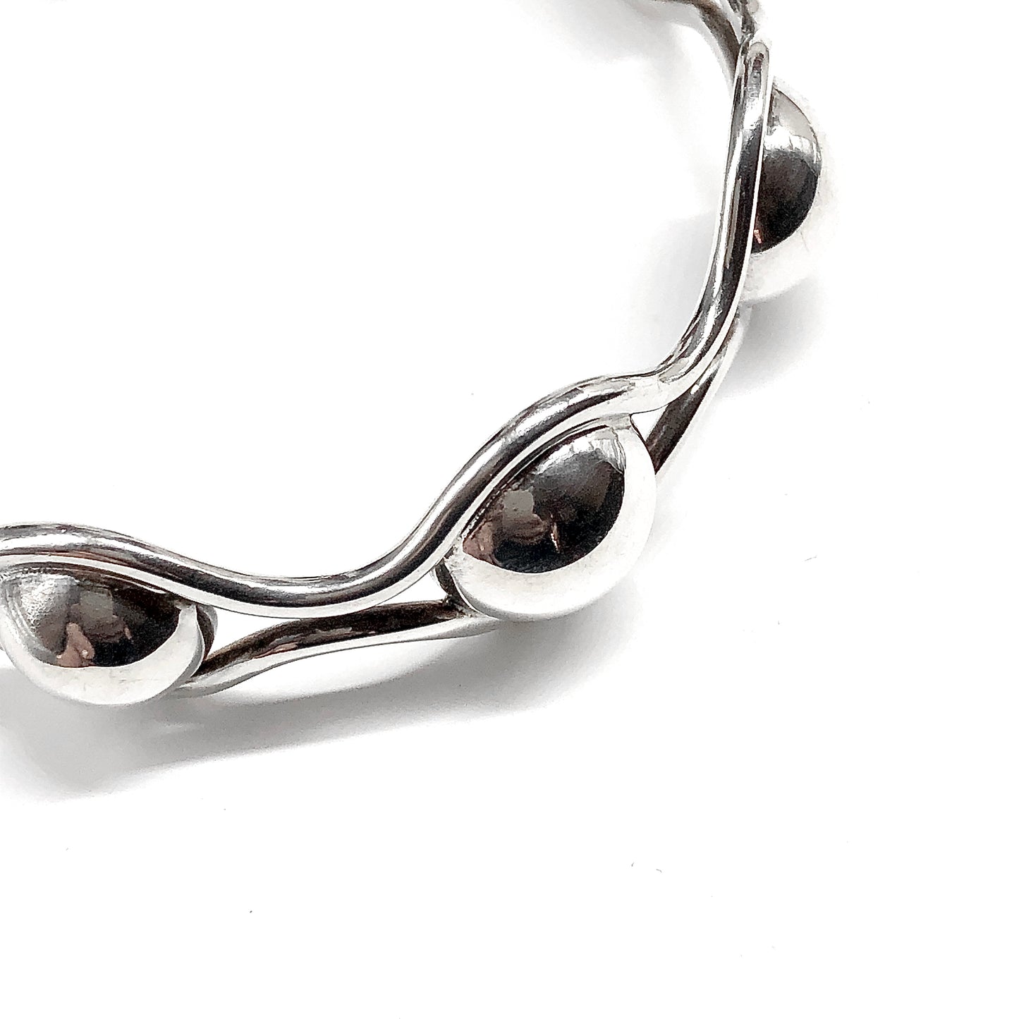 Ball Stud Design Sterling Silver Cuff Bracelet