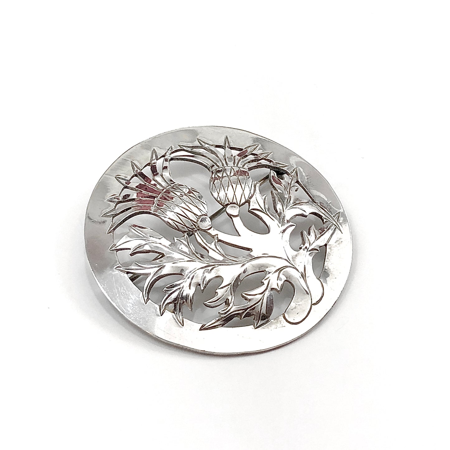 Celtic Fields - Vintage Sterling Silver Brooch Scottish Thistle Design