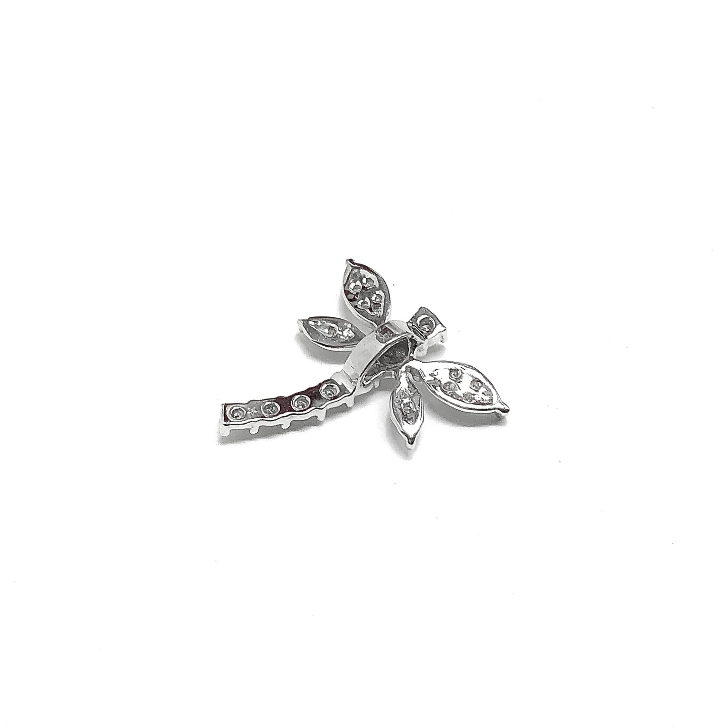 Diamond Dragonfly Pendant 10k White Gold