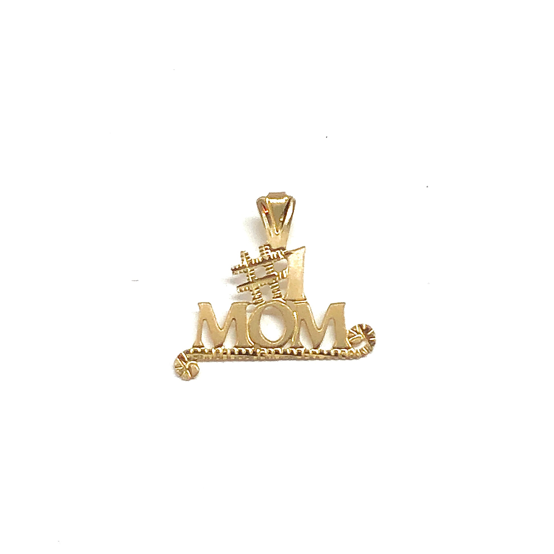 Hot Mom Pic - 14k Gold #1 Mom Pendant