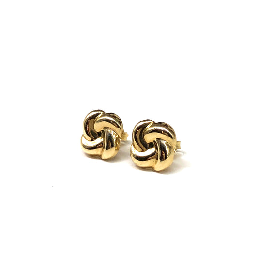 14k Gold Knot Design Stud Earrings