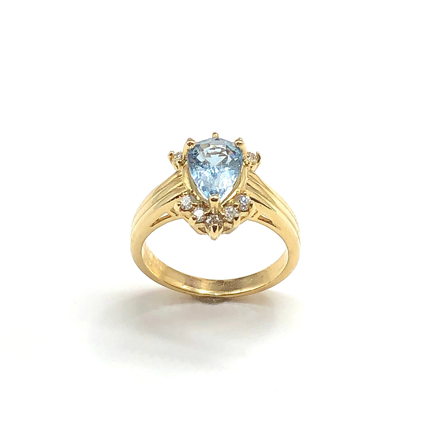 Aquamarine Diamond Ring