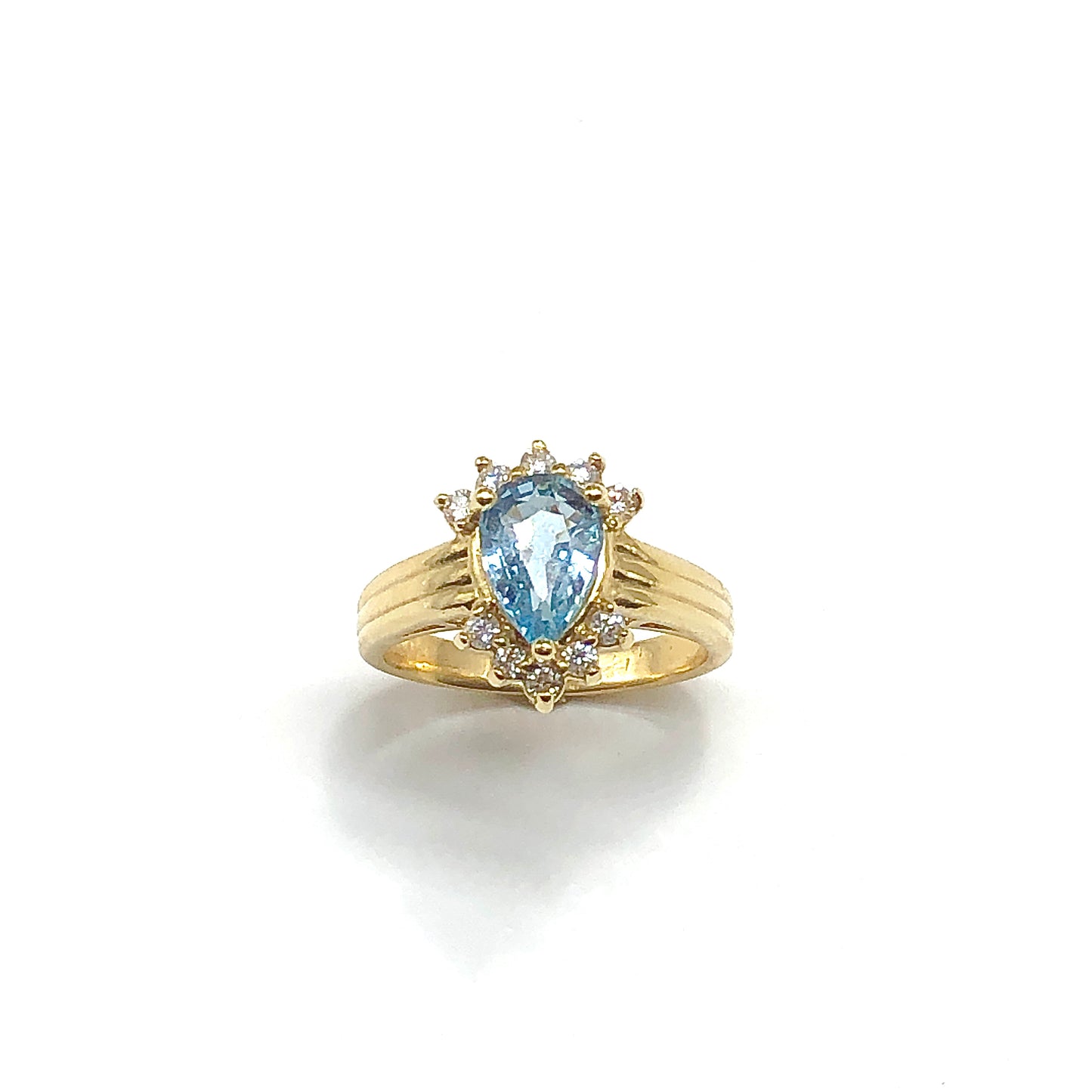 14k Gold Ring Aquamarine Engagement Ring