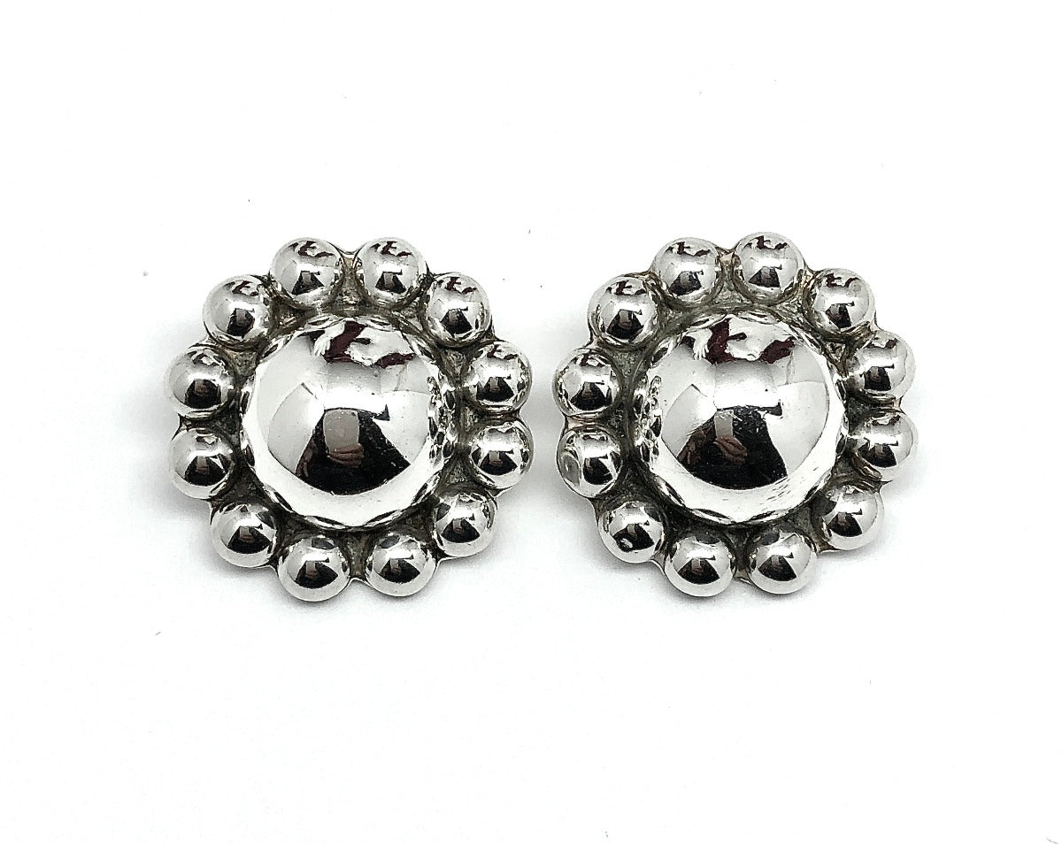 White Gold Floral Halo Studs Earrings Round Moissanite Earring For Women  Cluster Sunflower Moissanite Silver Earrings