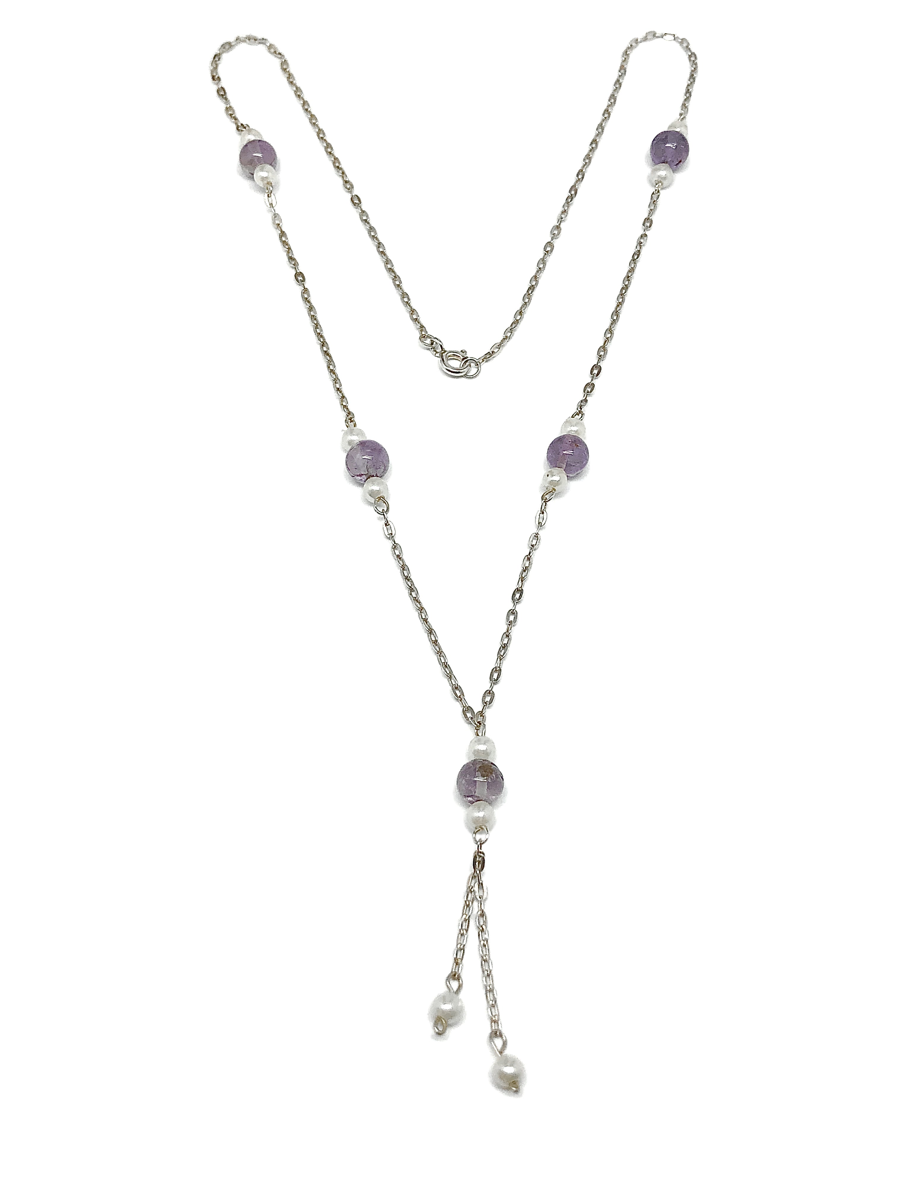 Long Amethyst Necklace, Long Amethyst Purple Necklace BB50 – Making a  Statement Jewellery UK