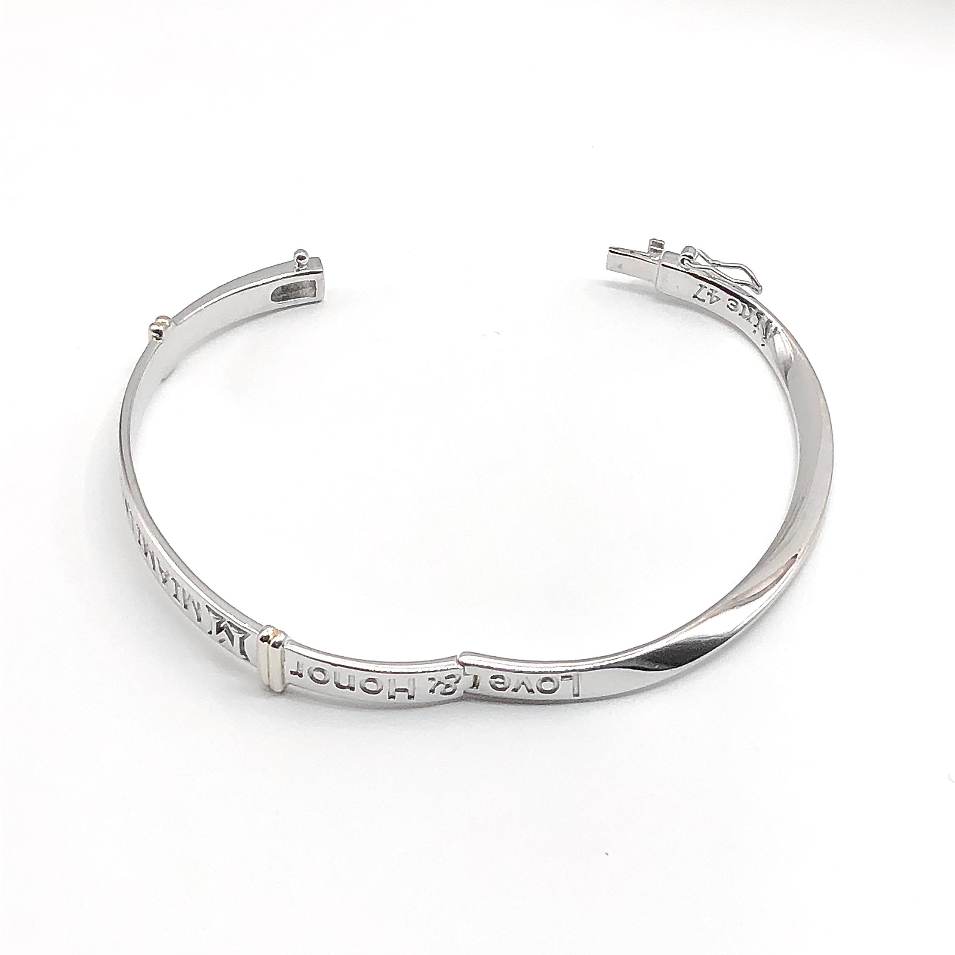 Hinged Bangle Bracelet, Miami University Redhawks Oval Style Sterling Silver Bangle Bracelet - Estate Jewelry