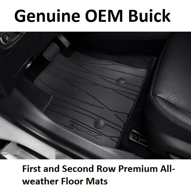 Buick Encore First and Second Row Premium All-weather Floor Mats - in Ebony Part 42664379