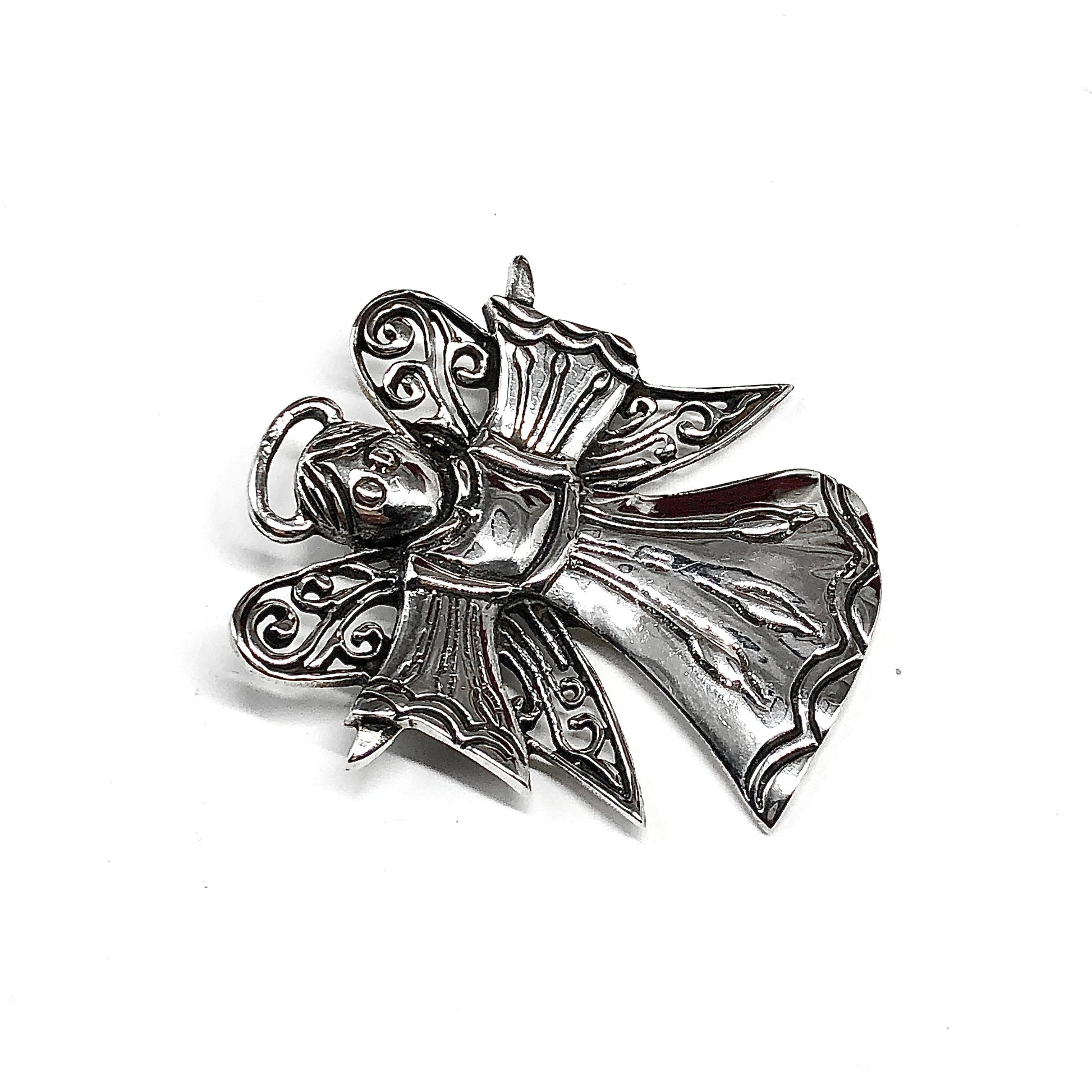 Angel Pendant 925 Sterling Silver Convertible Brooch to Pendant