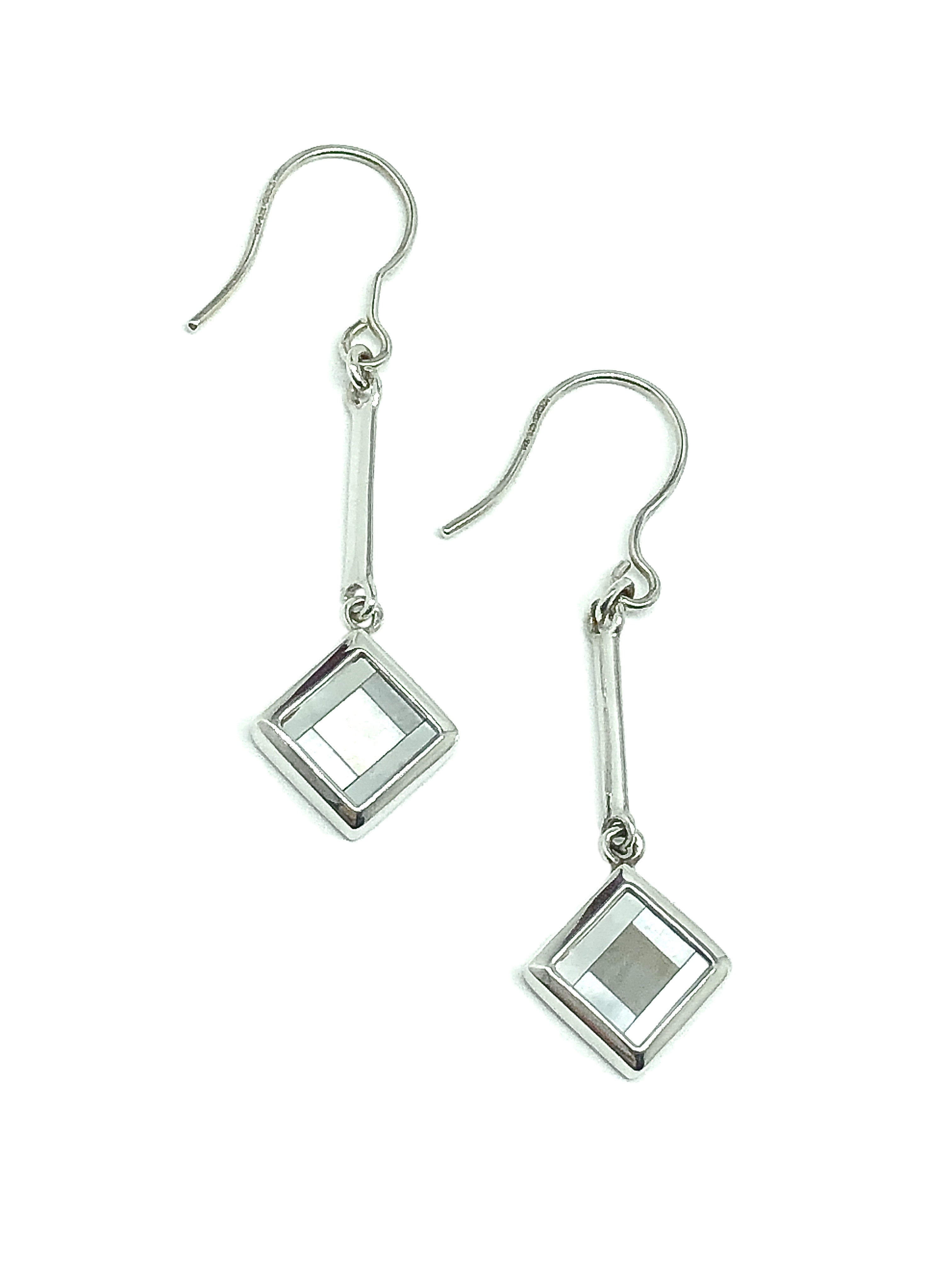 Sterling silver diamond cut design for women's shops earrings