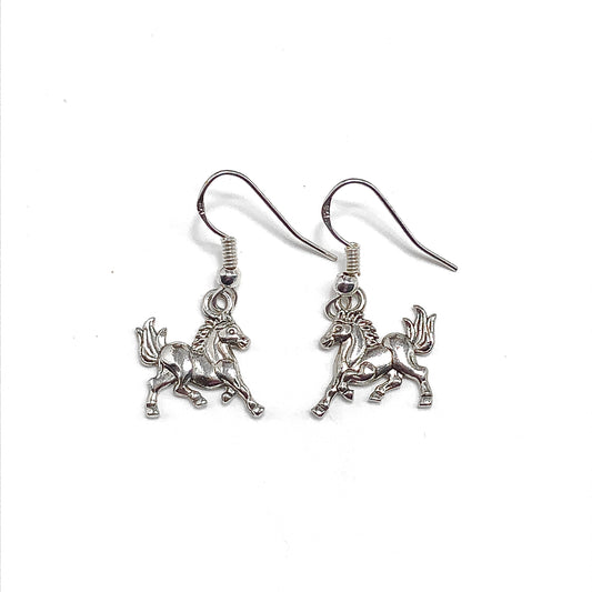 Earrings Ladies Cute Horse Design Sterling Silver Dangle Earrings