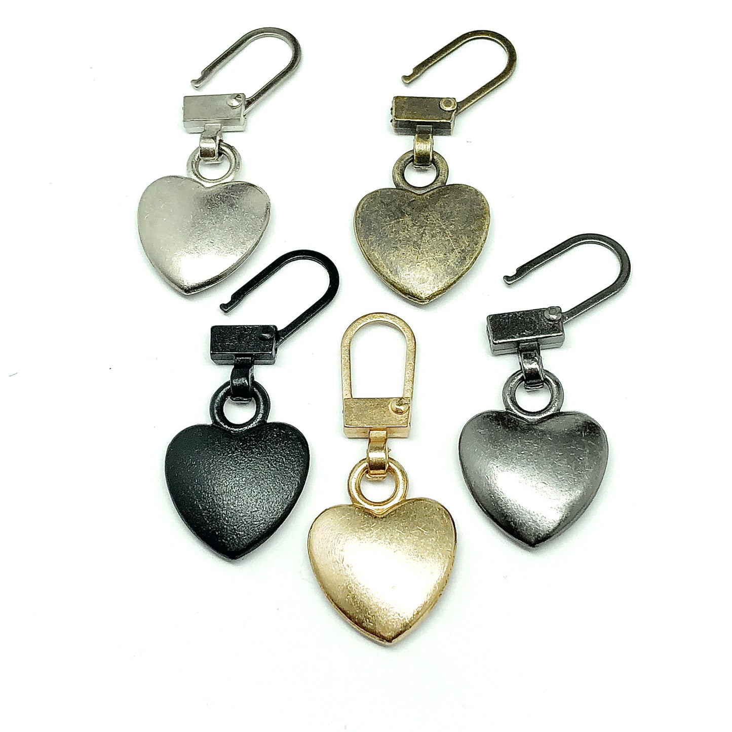 Zipper Repair Charm Heart Rustic Rose Gold - for Repair or Decorate Shoes,  Purses, Keychains + More