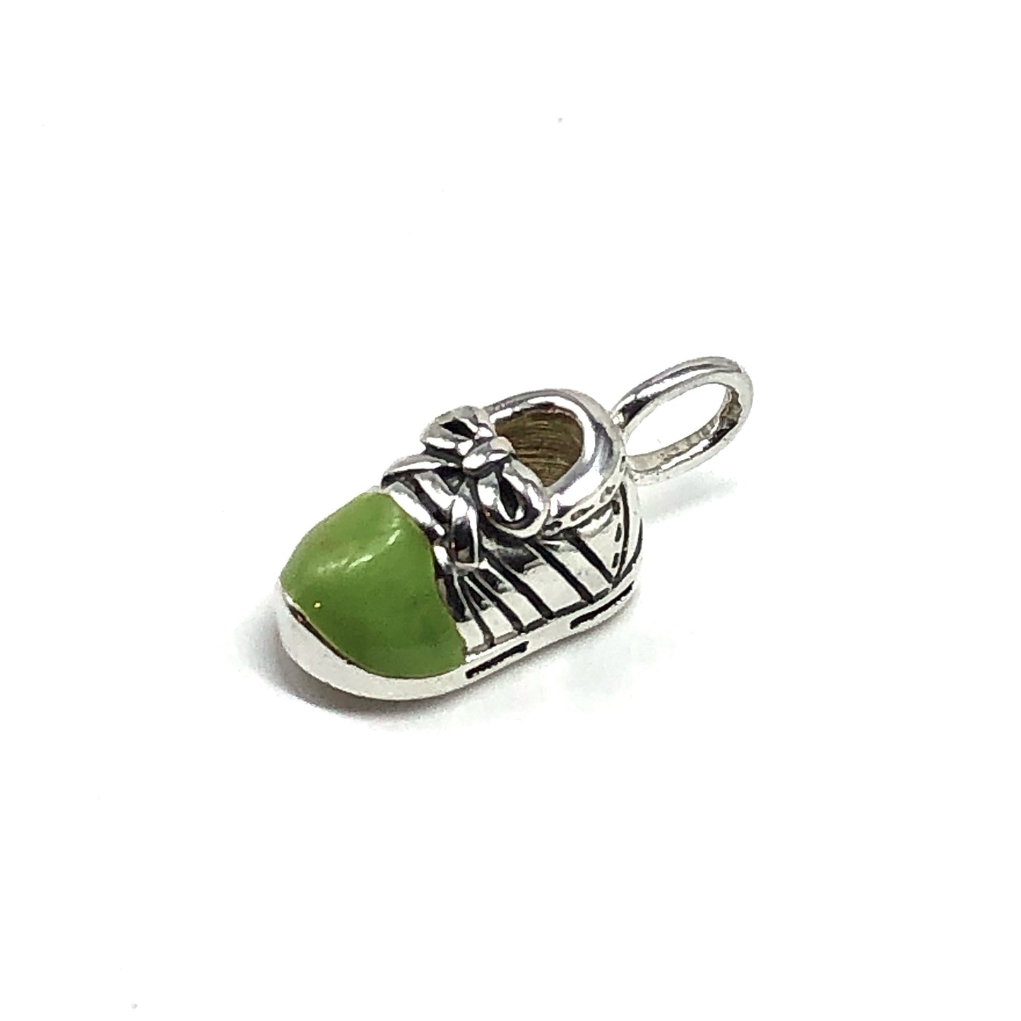 Accessories Charm, Sterling Silver Limon Green Enamel Sneaker Tennis Shoe Charm Pendant