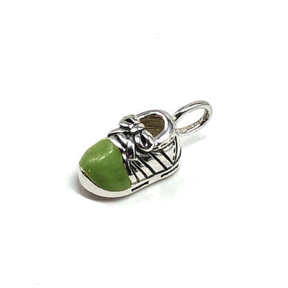 Accessories Charm, Sterling Silver Limon Green Enamel Sneaker Tennis Shoe Charm Pendant