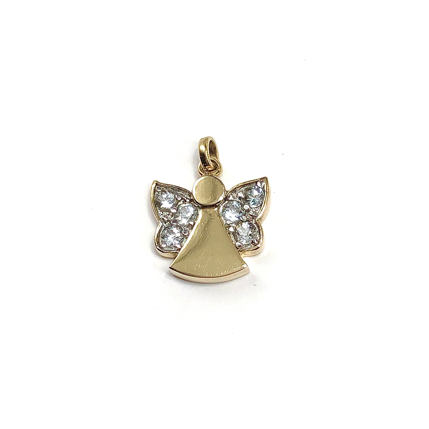 Golden Angel Sterling Silver Aquamarine Pendant