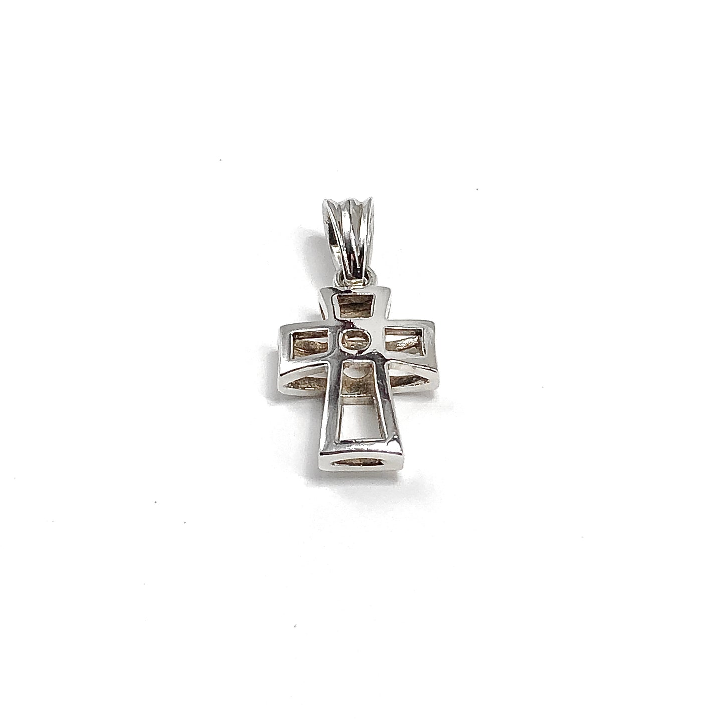 Industrial Style Sterling Silver Cross Pendant