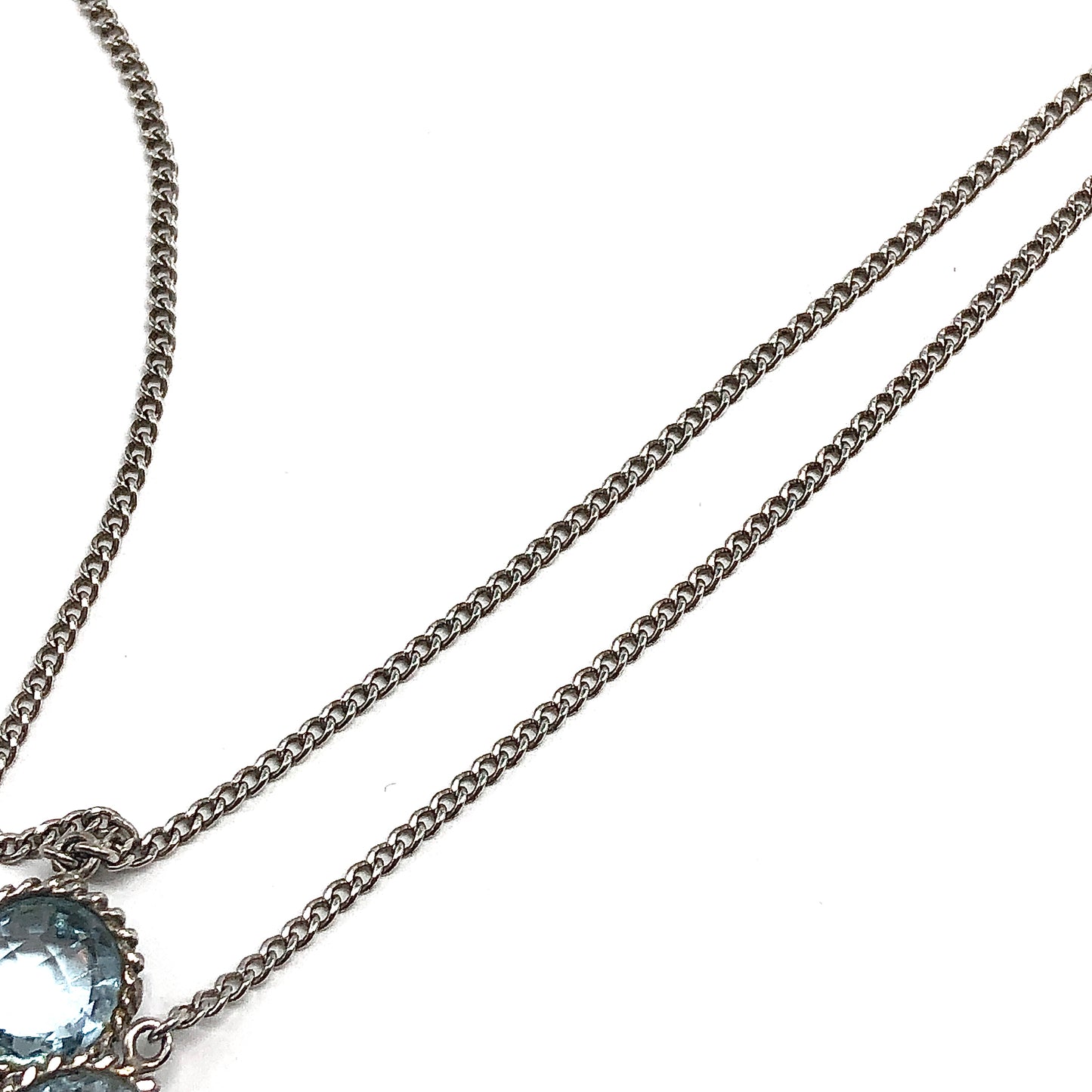 16in Dancing Blue Topaz Sterling Silver Cross Necklace