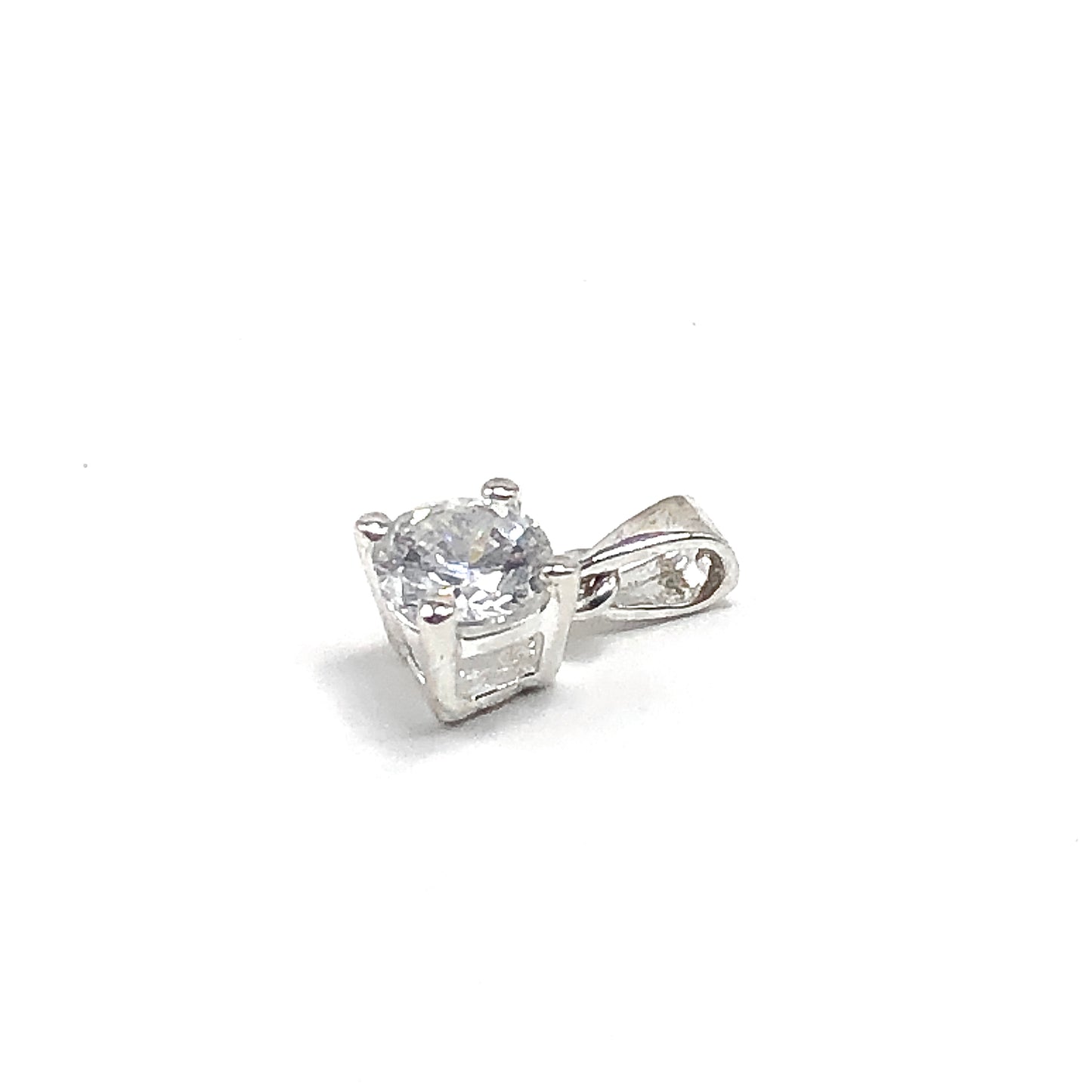 Dainty Sterling Silver CZ Stone Pendant