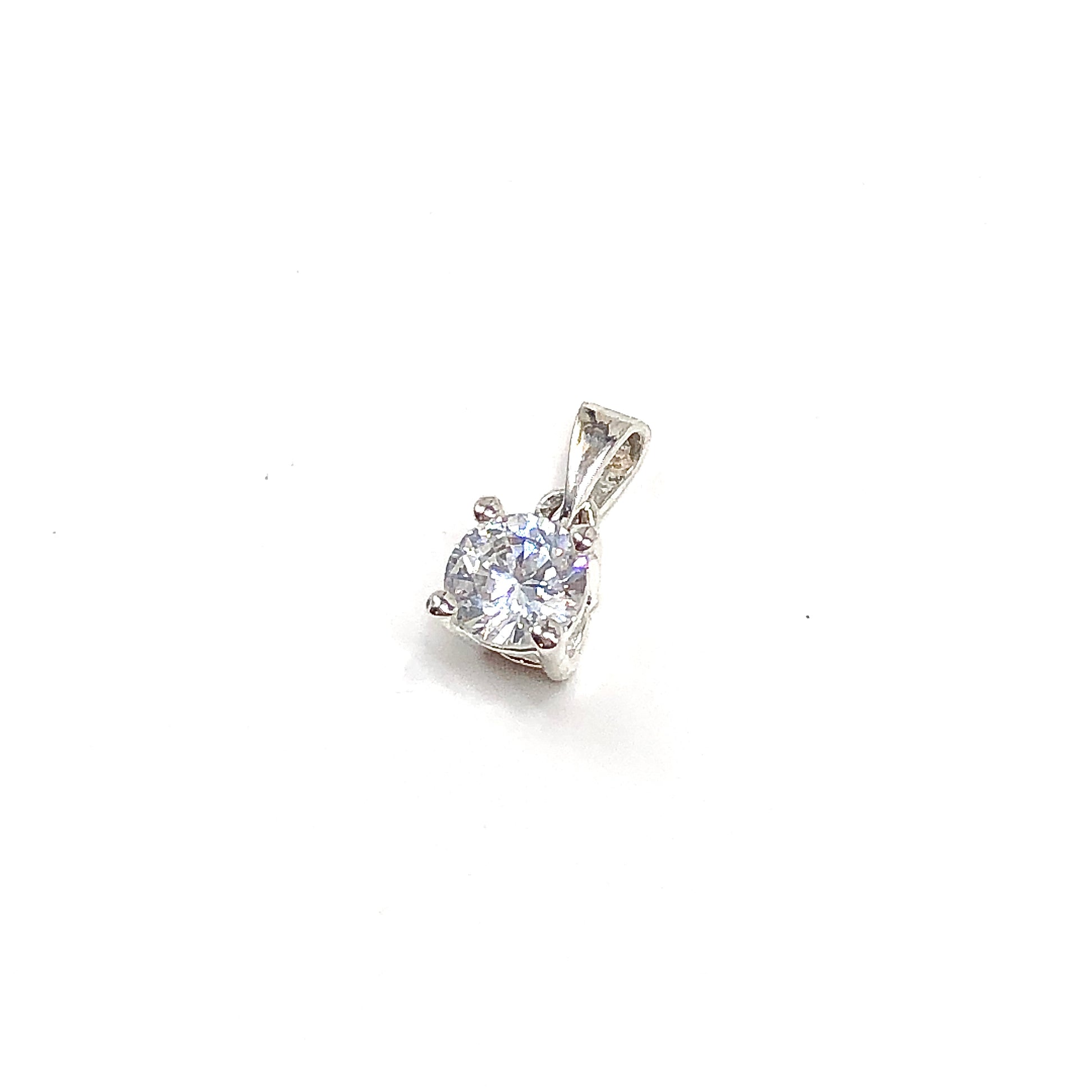 Dainty Sterling Silver CZ Stone Pendant