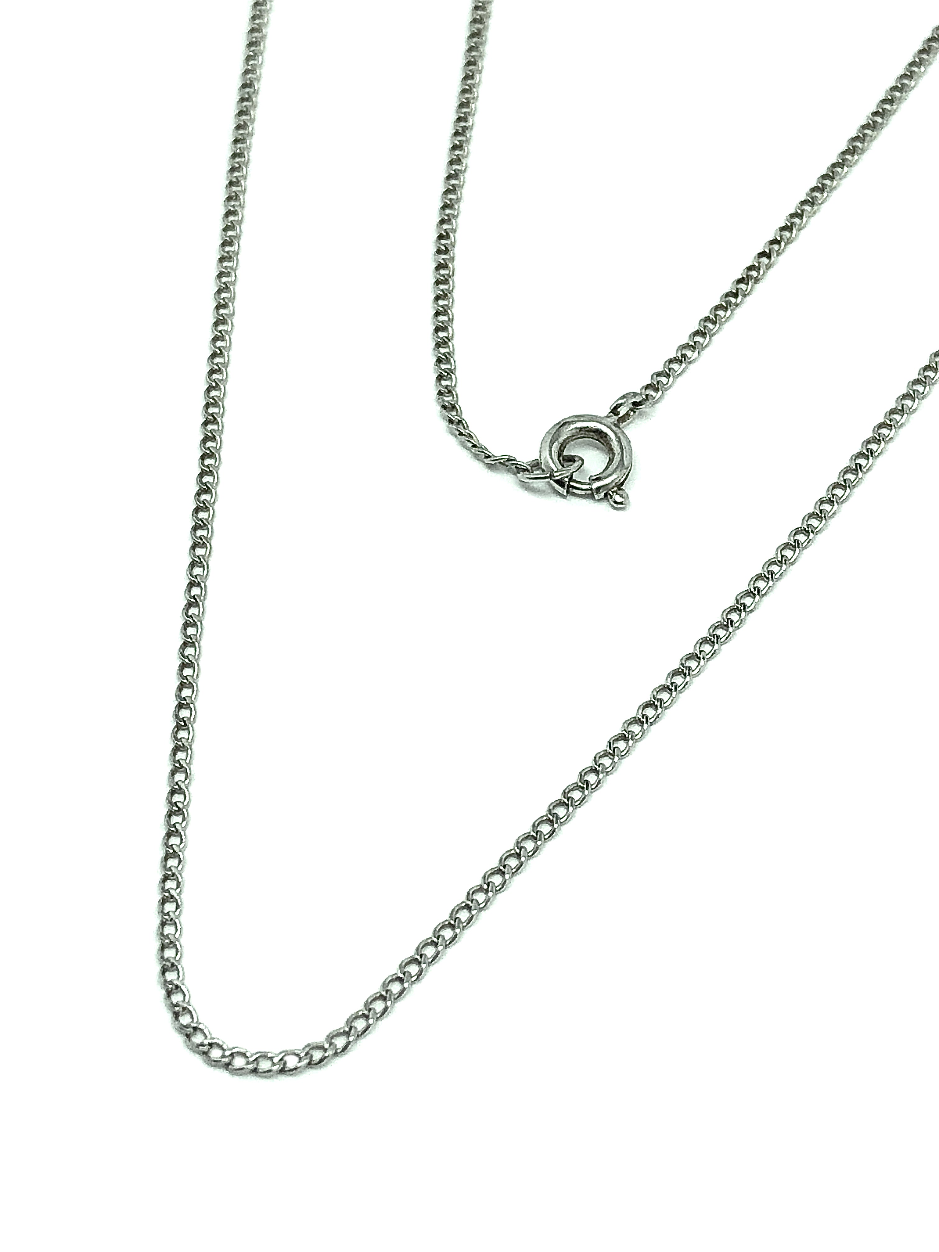 Silver curb store chain necklace womens