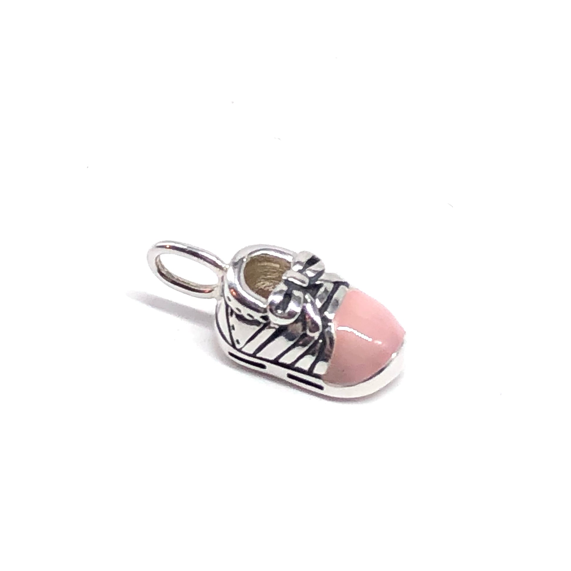 Jewelry Pendant, Sterling Silver Cute Small Pink Enamel Tennis Shoe Charm Pendant for Adults and Kids