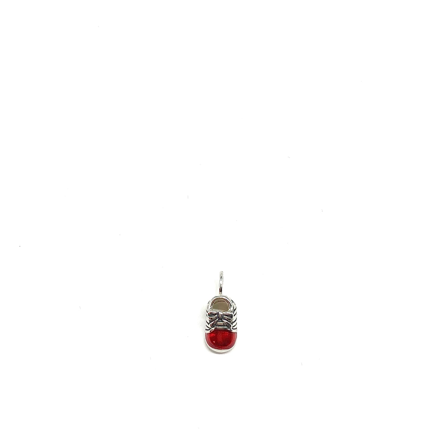 Sterling Silver Red Enamel Sneaker Shoe Charm Pendant