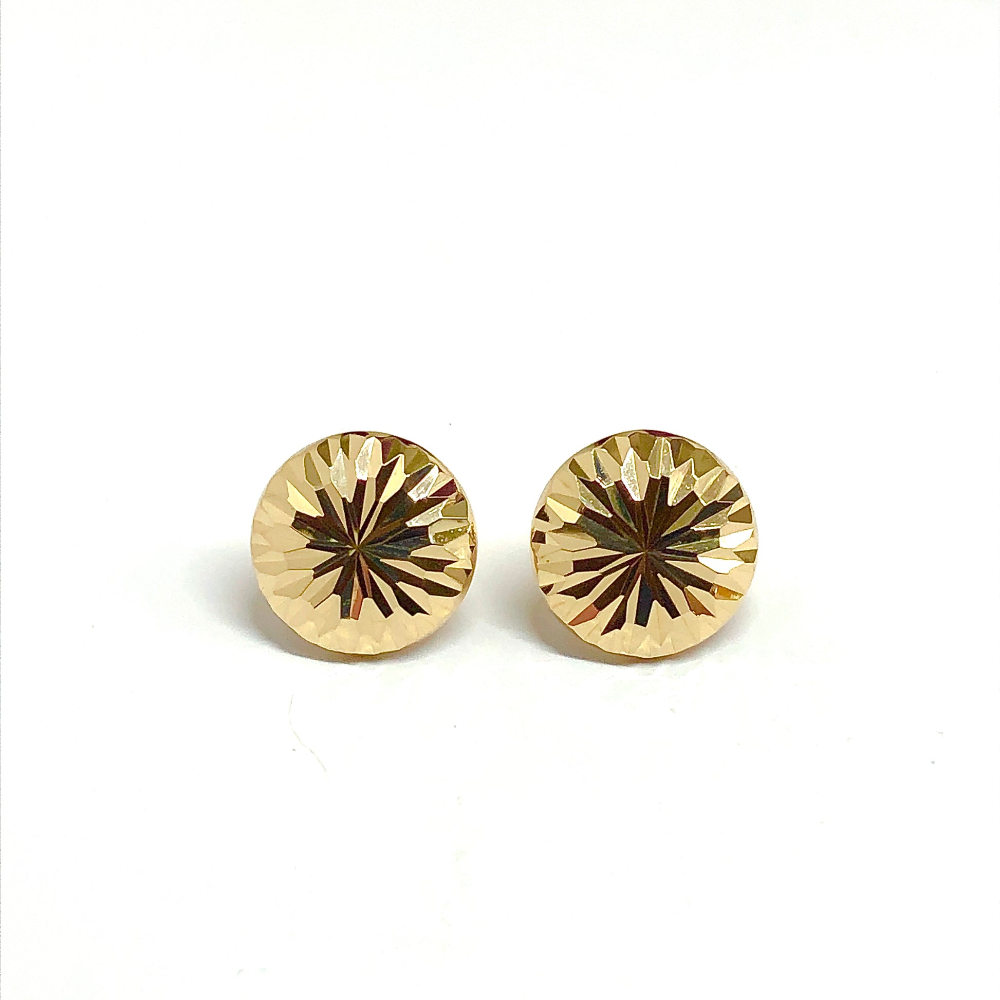 Estate Jewelry - Round Button Style 14k Gold Earrings