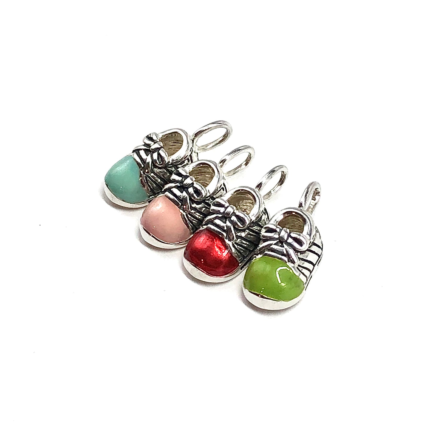Jewelry Pendant, Sterling Silver Cute Small Pink Enamel Tennis Shoe Charm 