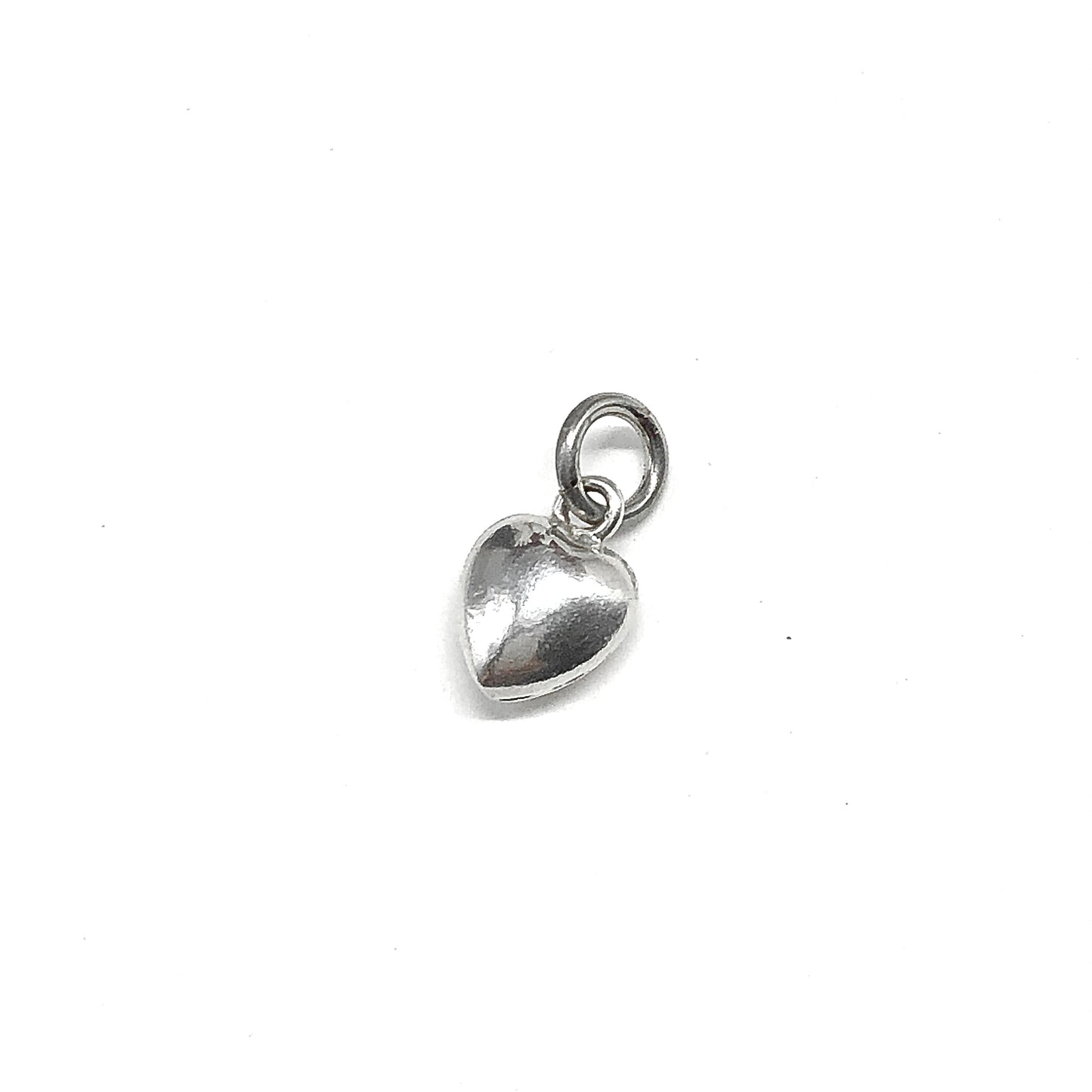 Small Vintage Sterling Silver 3D Heart Charm