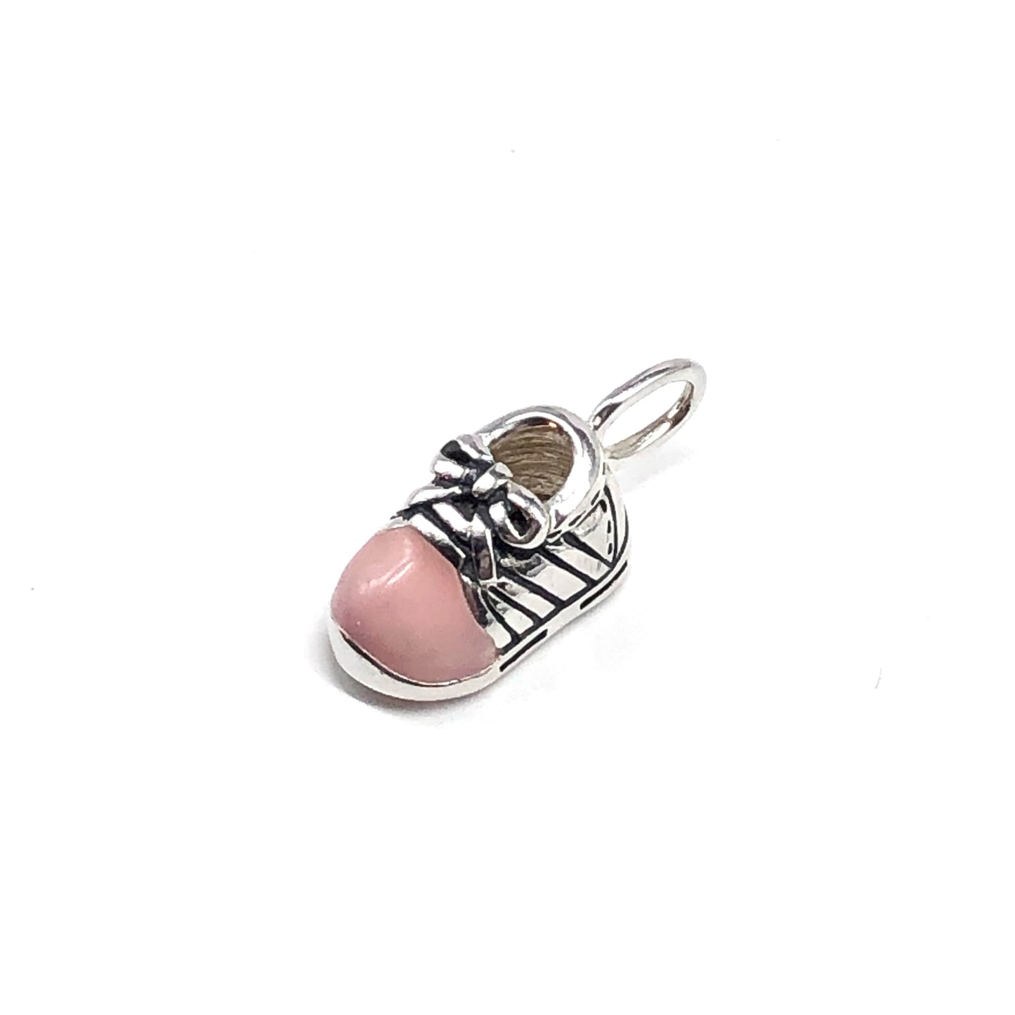 Jewelry Pendant, Sterling Silver Cute Small Pink Enamel Tennis Shoe Pendant
