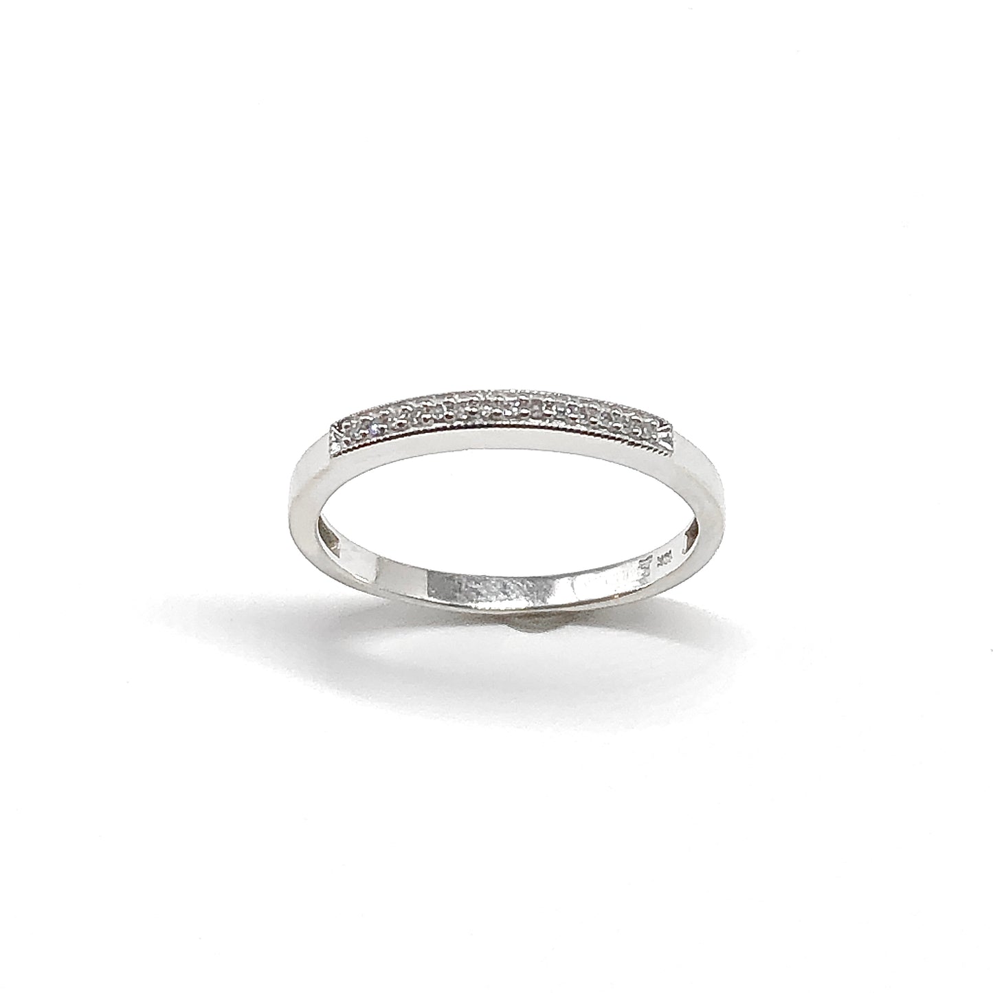 Womans 10k White Gold Diamond Ring